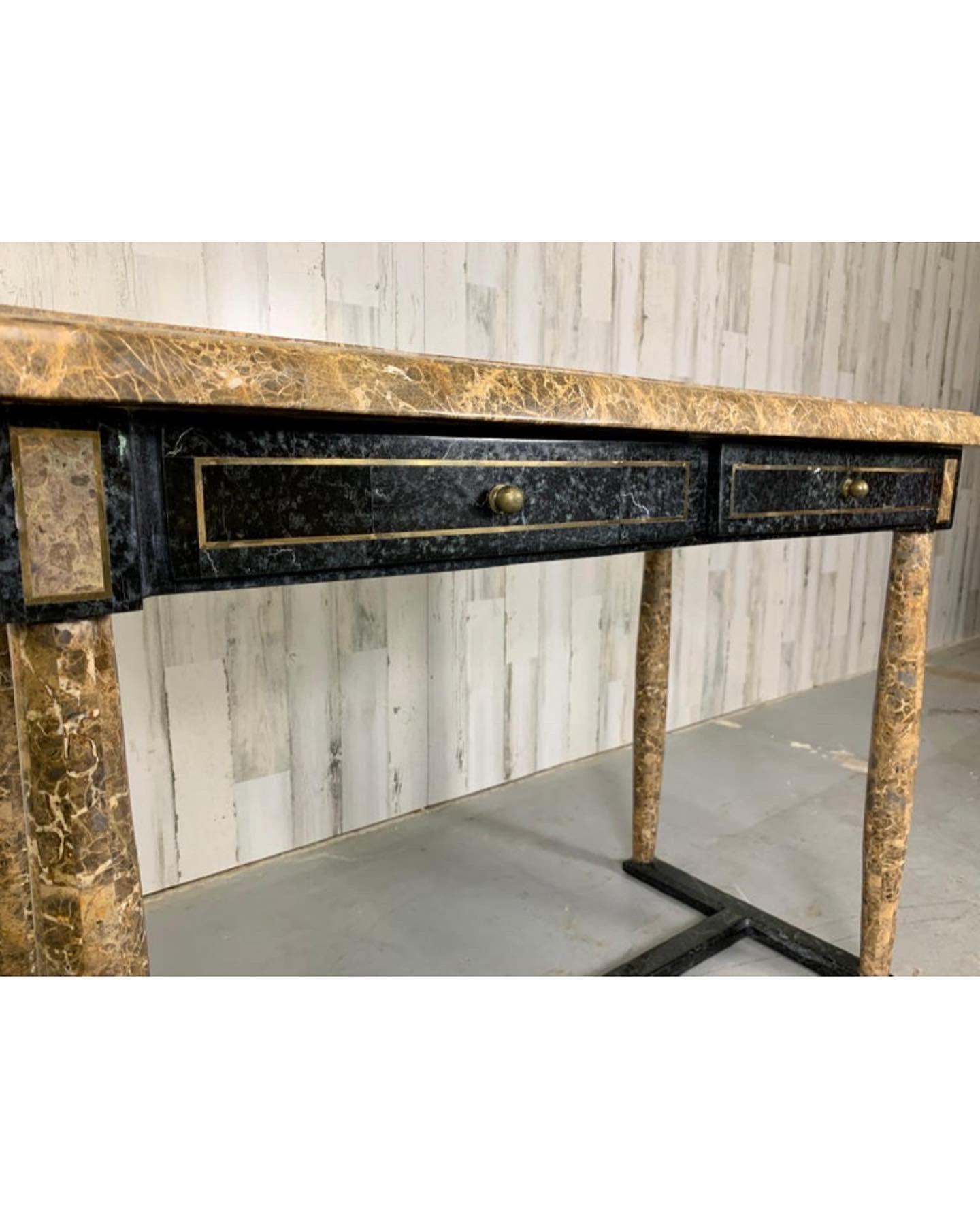 20th Century Tessellated Stone Console / Desk For Sale