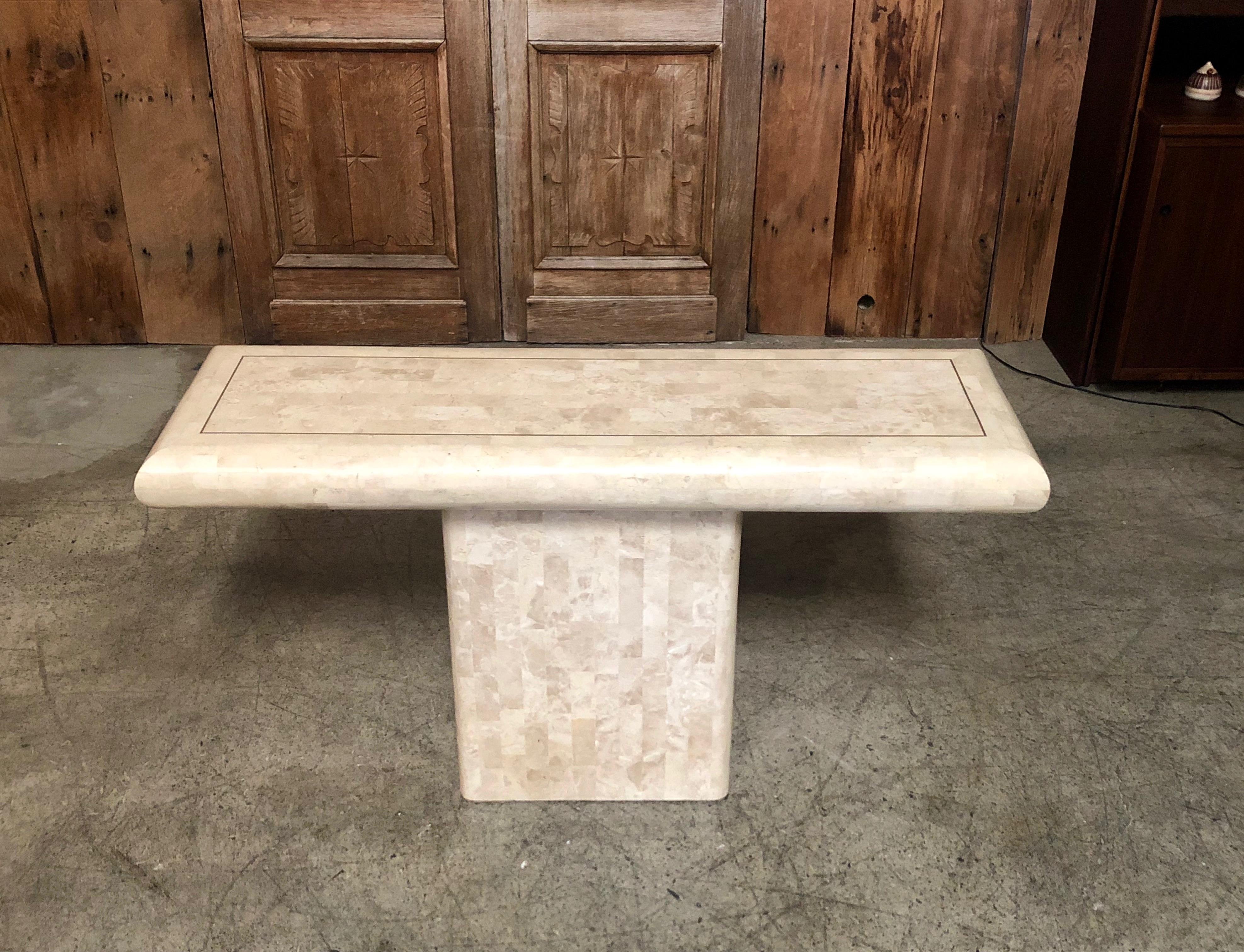 Tessellated Stone Console Table In Good Condition In Denton, TX