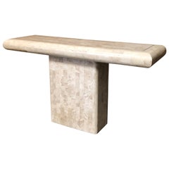 Table console en pierre tessellée