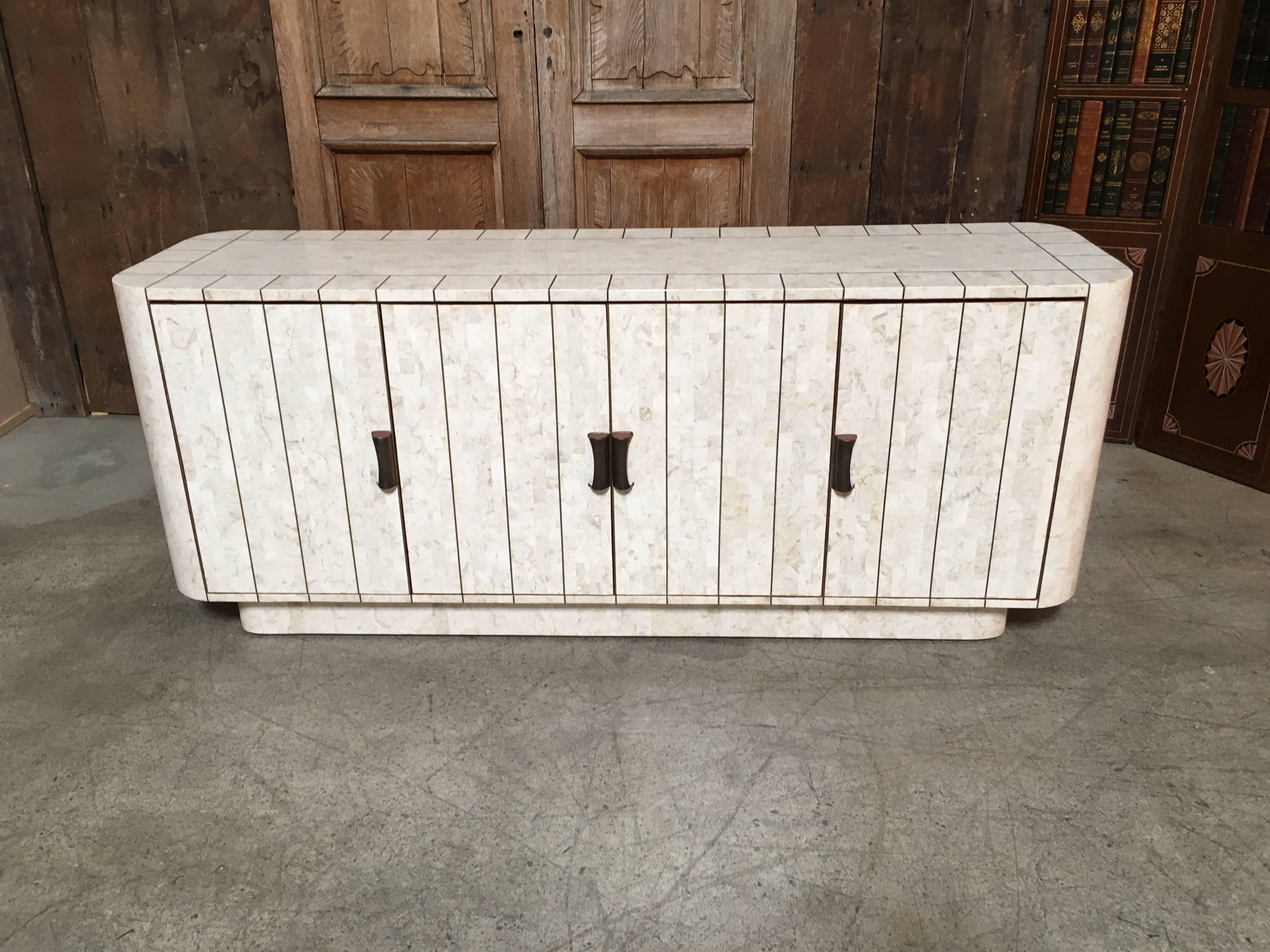 Modern Tessellated Stone Credenza