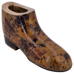 Tessellated Stone Decorative Boot in Brass by Maitland Smith