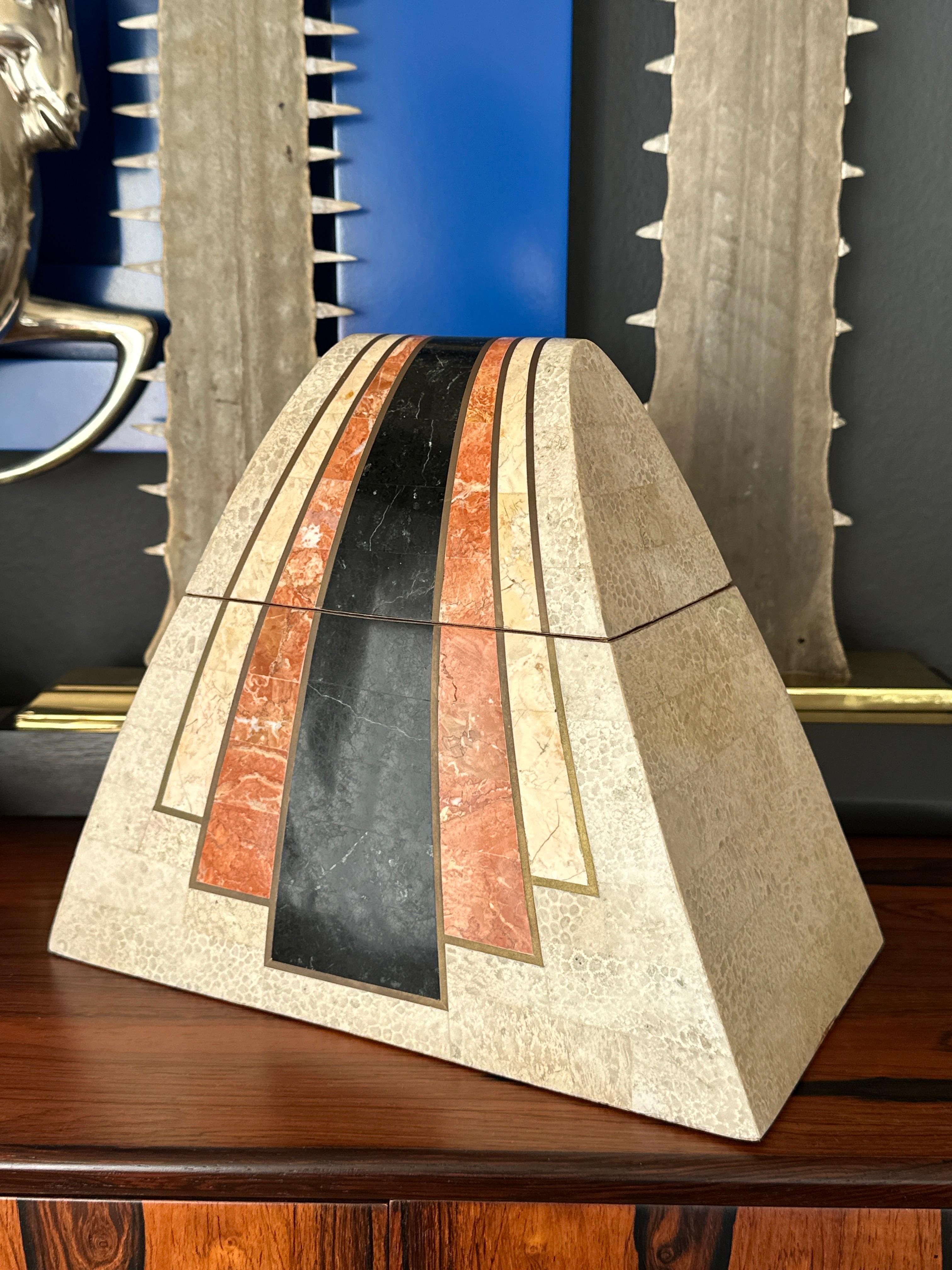 Joyero decorativo de piedra teselada Regencia de Hollywood en venta