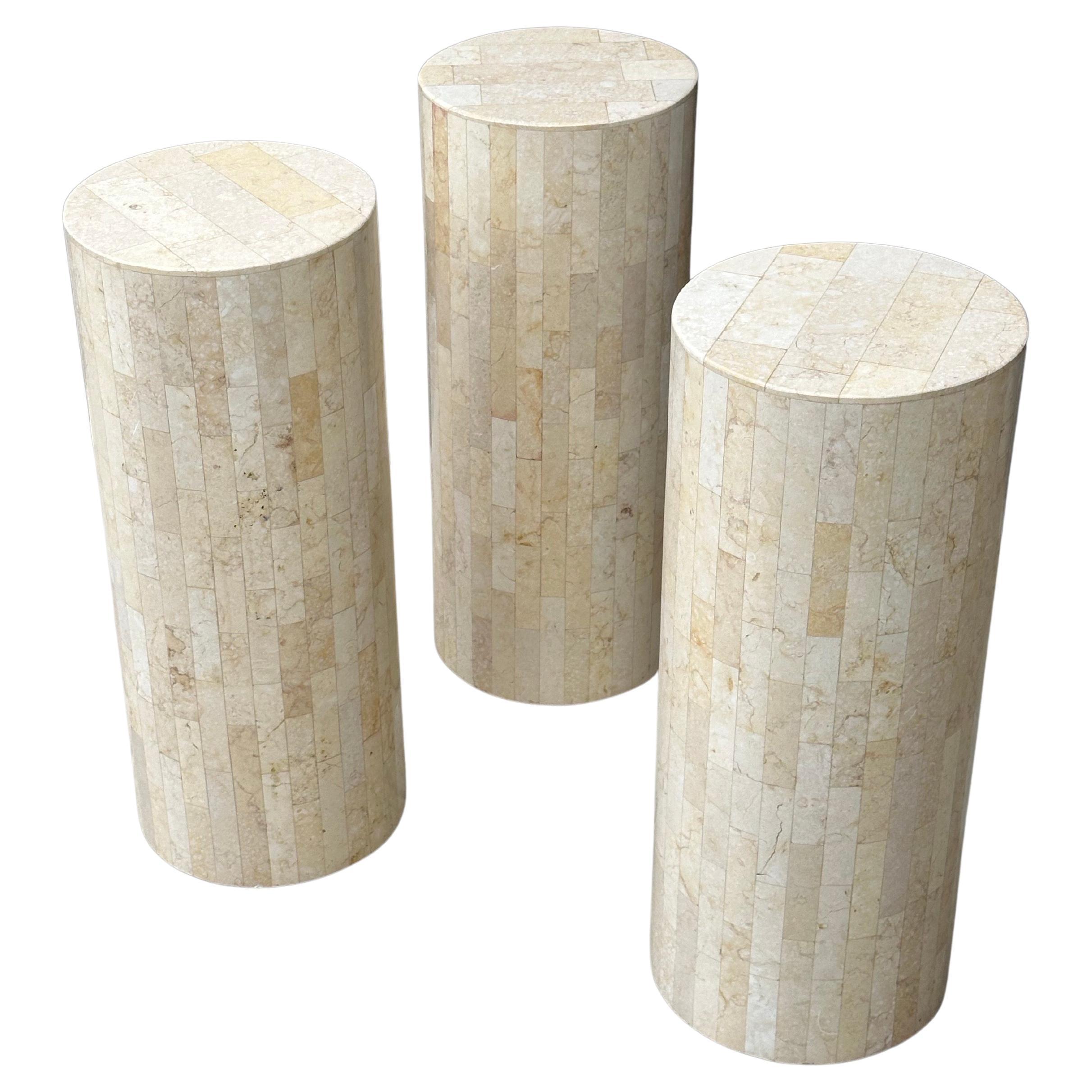 Tessellated Stone Drum Side Table in the Style of Marquis of Beverly Hills en venta 8