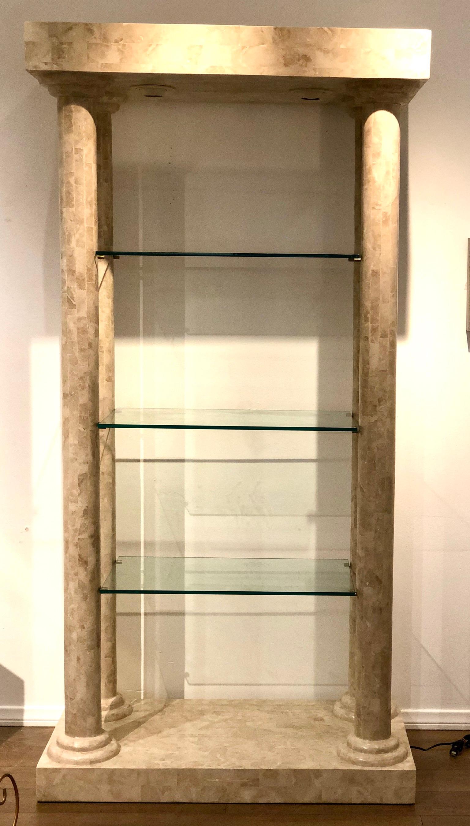 Tessellated Stone Étagère/Bookcase by Marquis Collection of Beverly Hills For Sale 1