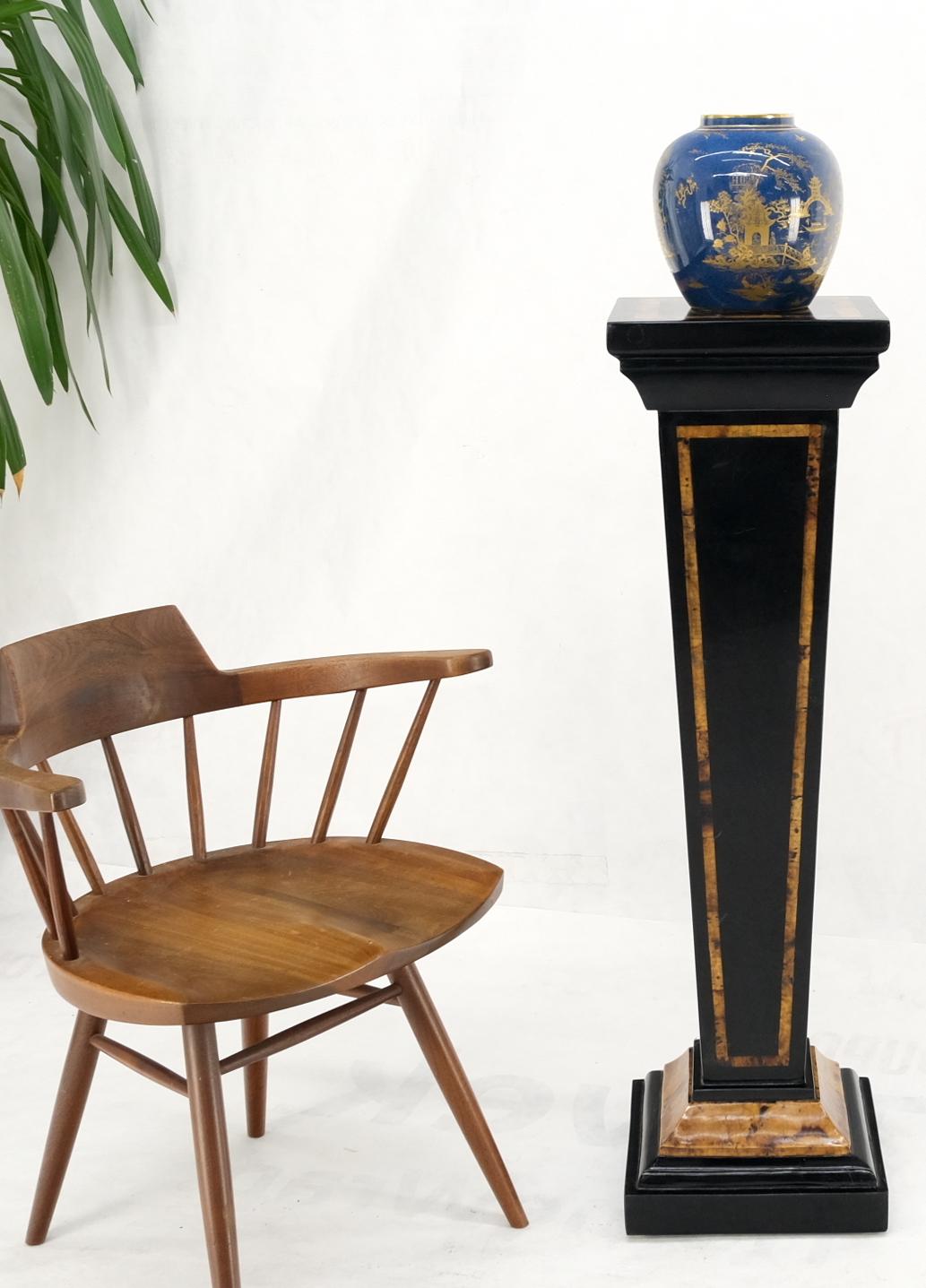 Tessellated Stone Inlay Two Tone Pyramid Shape Square Tapered Pedestal Stand 2