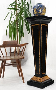 Tessellated Stone Inlay Two Tone Pyramid Shape Square Tapered Pedestal Stand