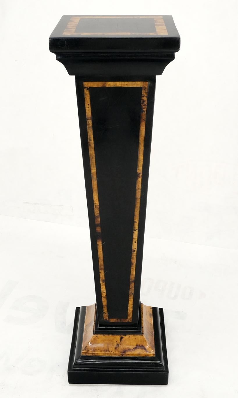 Mosaic Tessellated Stone Inlay Two Tone Pyramid Shape Square Tapered Pedestal Stand