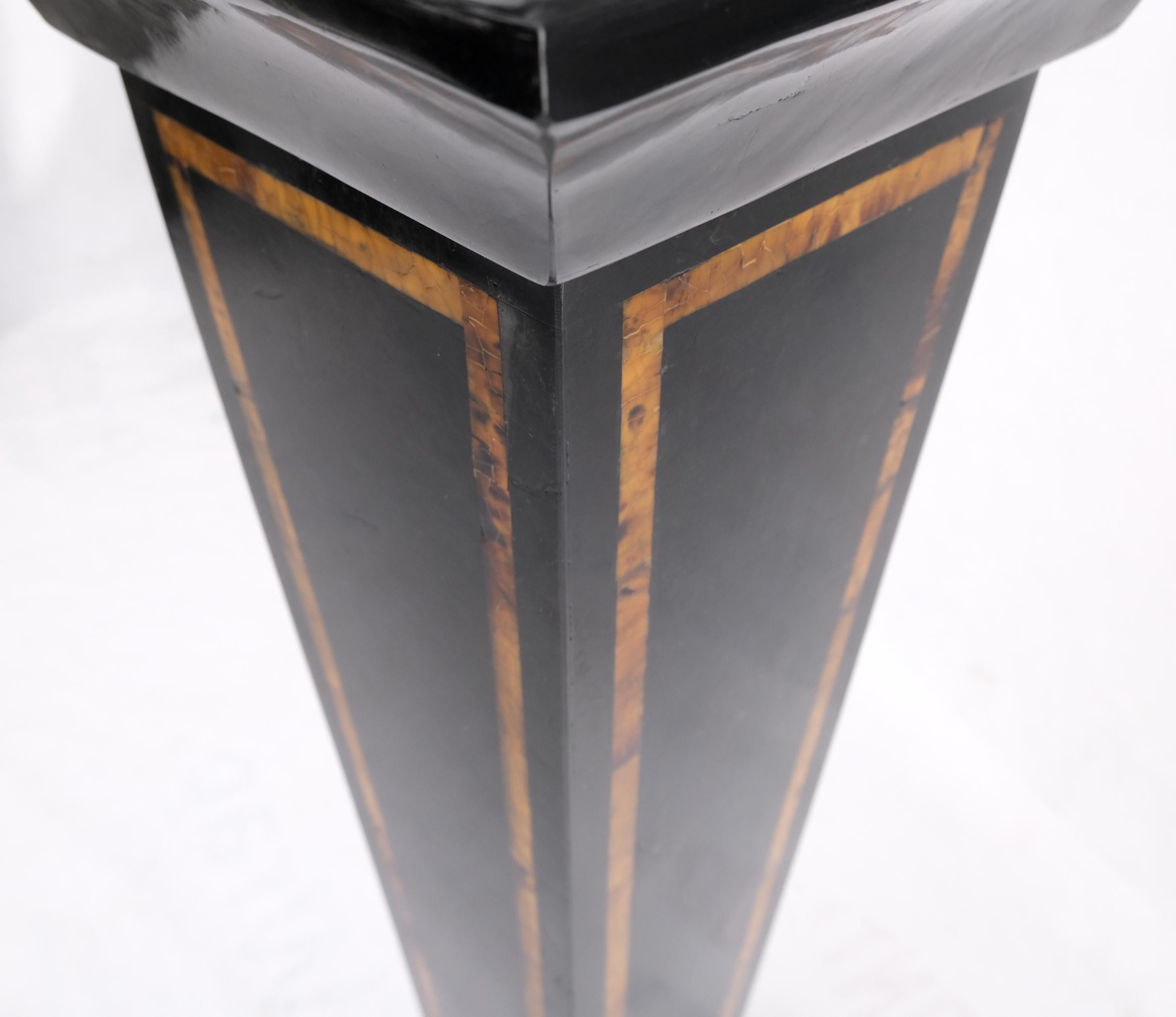 20th Century Tessellated Stone Inlay Two Tone Pyramid Shape Square Tapered Pedestal Stand