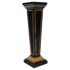 Tessellated Stone Inlay Two Tone Pyramid Shape Square Tapered Pedestal Stand