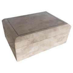 Tessellated Stone Jewelry Box with Tray