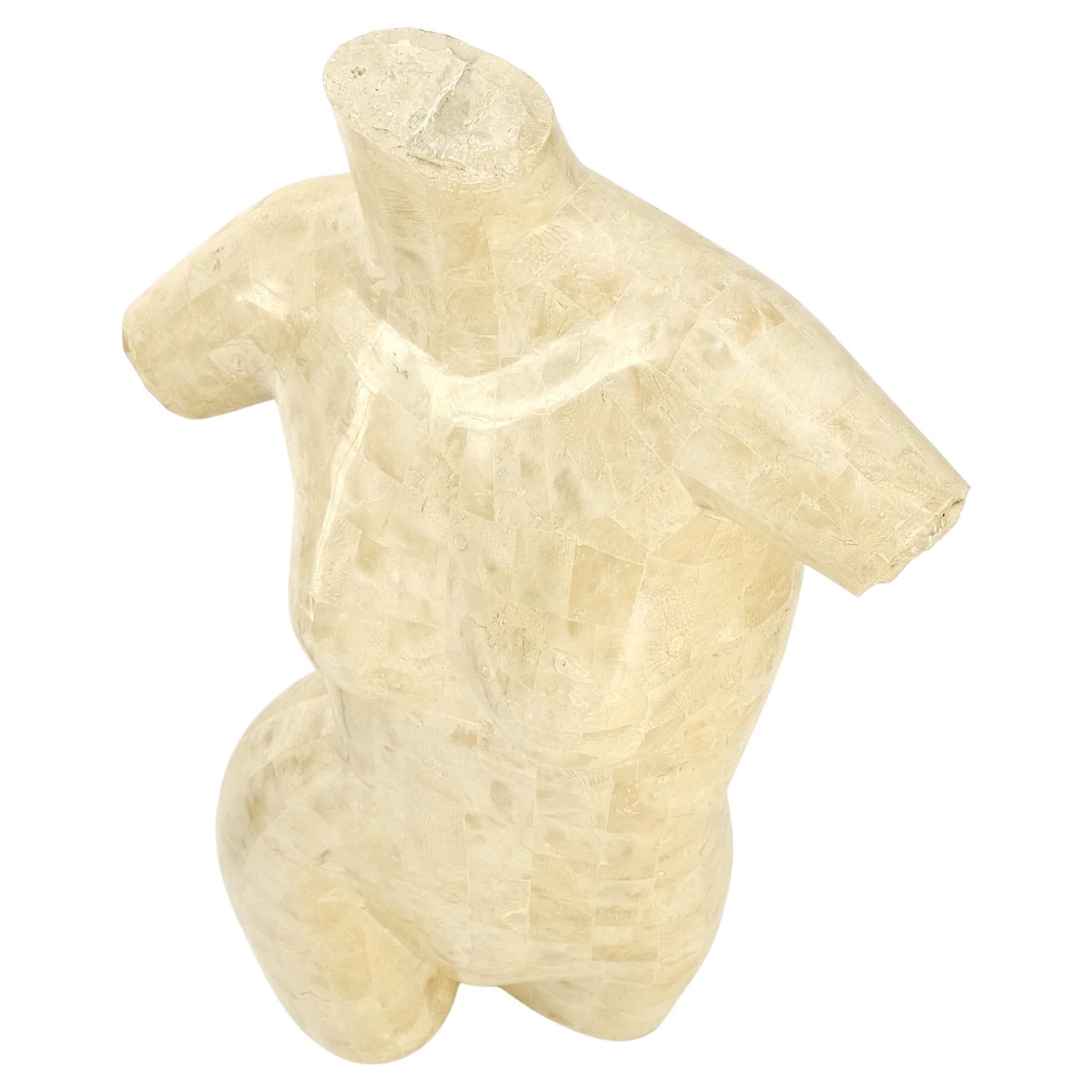 Tessellated Stone Marble Travertine Sculpture of Nude Female Torso Mint! For Sale 5