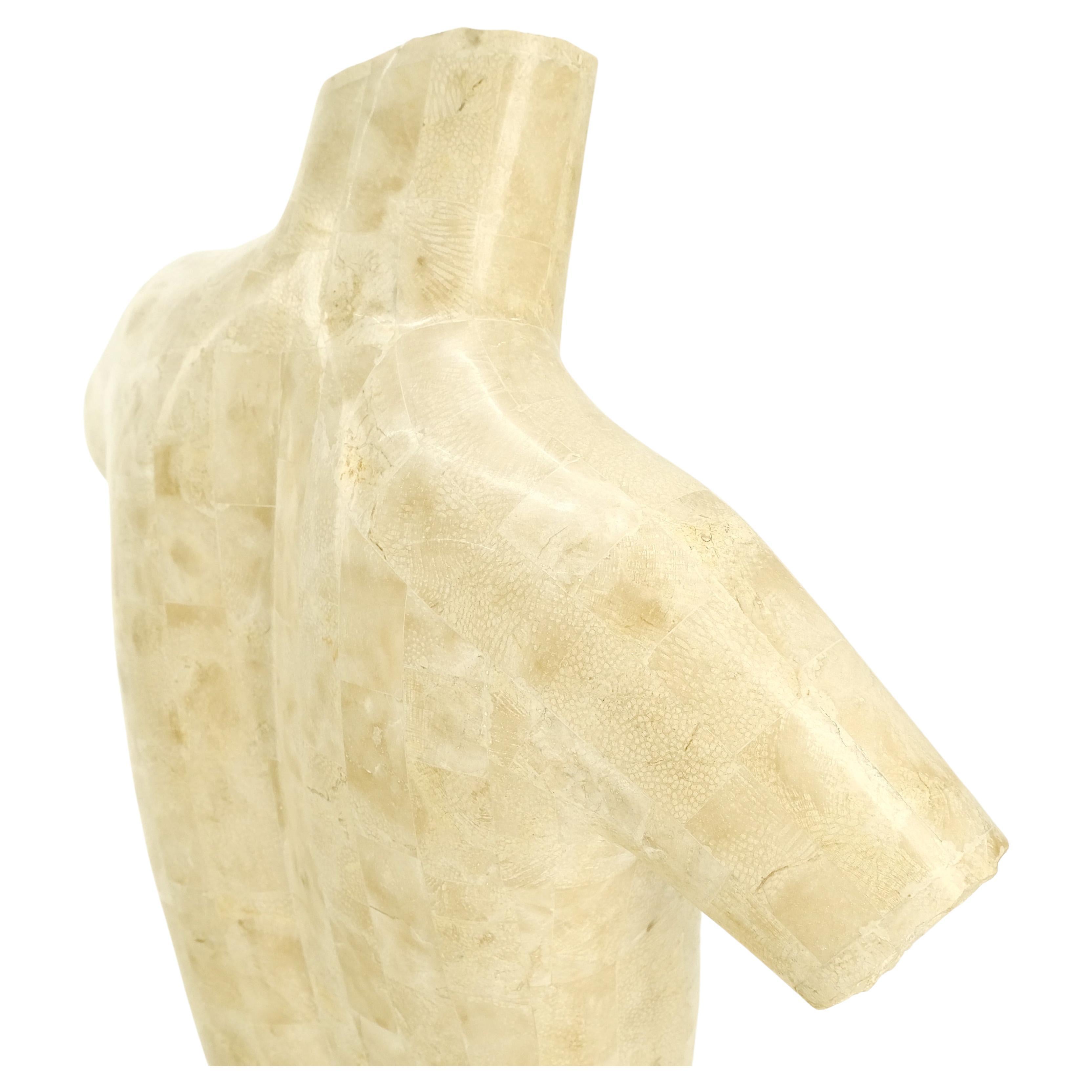 Tessellated Stone Marble Travertine Sculpture of Nude Female Torso Mint! For Sale 7