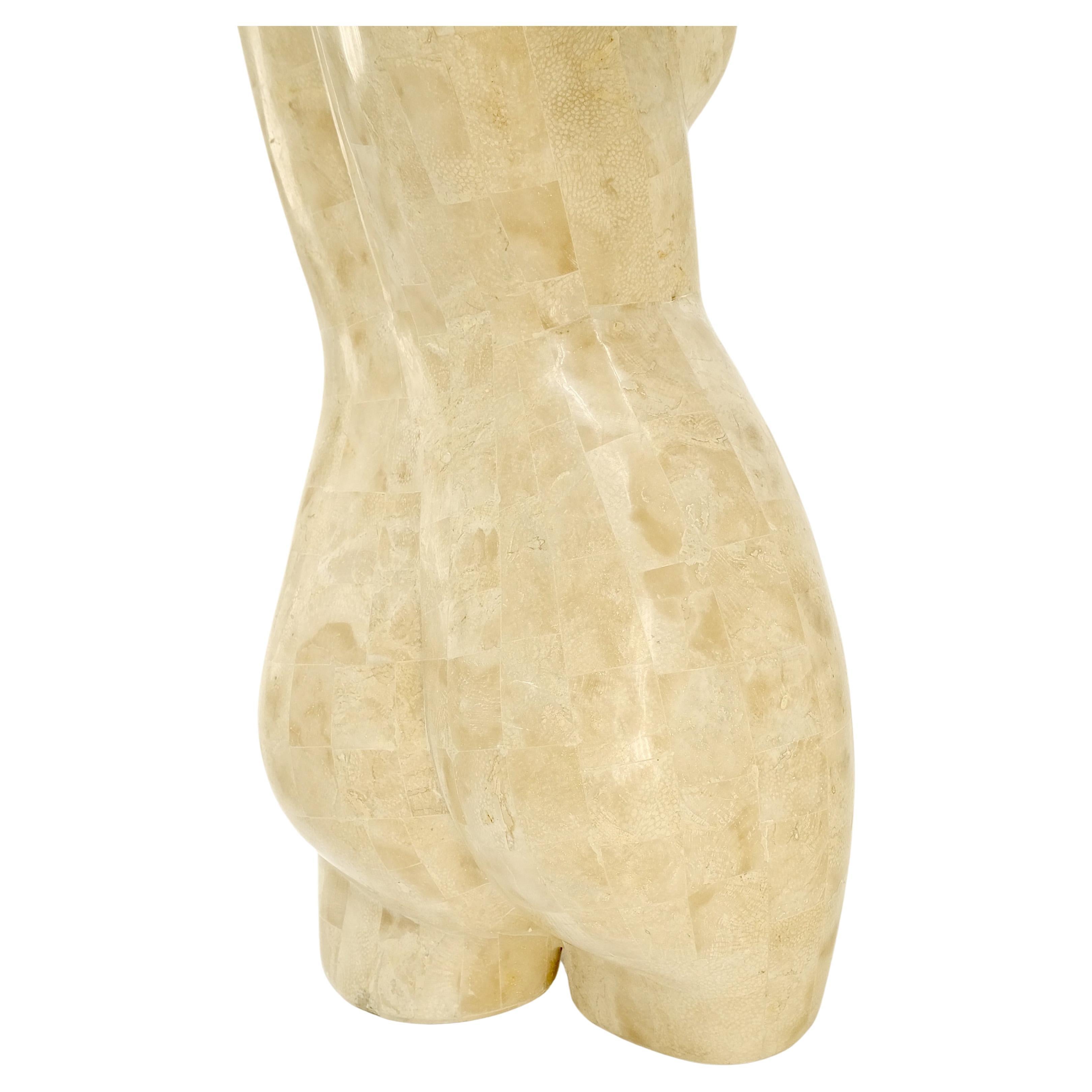 Tessellated Stone Marble Travertine Sculpture of Nude Female Torso Mint! For Sale 8