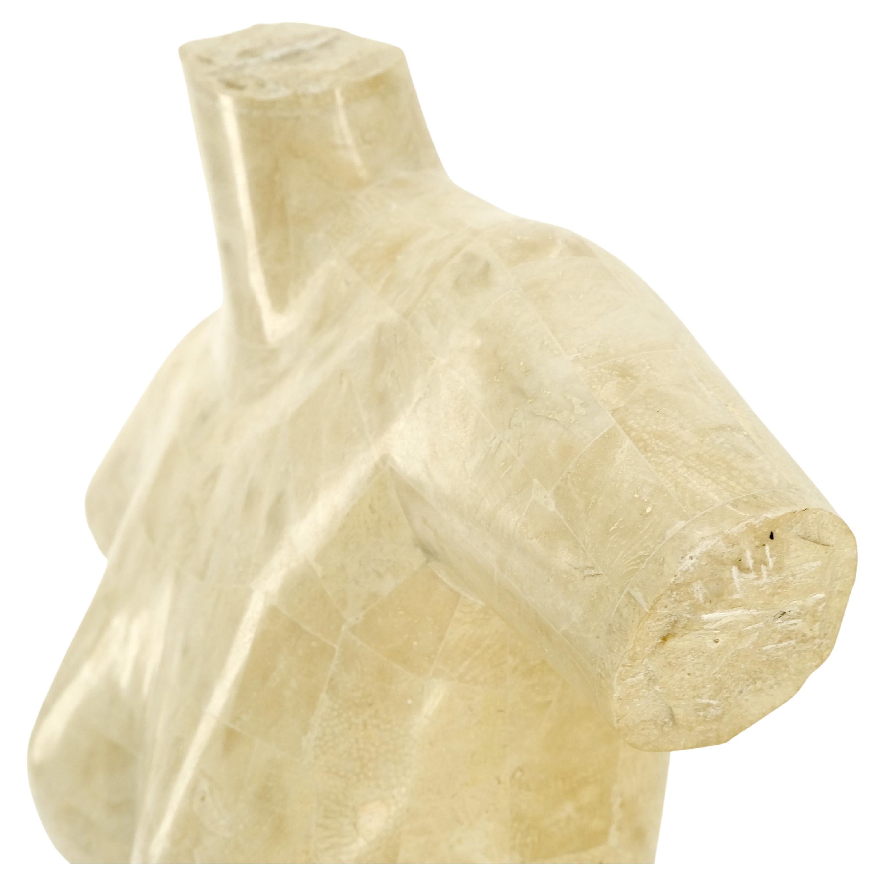 Tessellated Stone Marble Travertine Sculpture of Nude Female Torso Mint! For Sale 10
