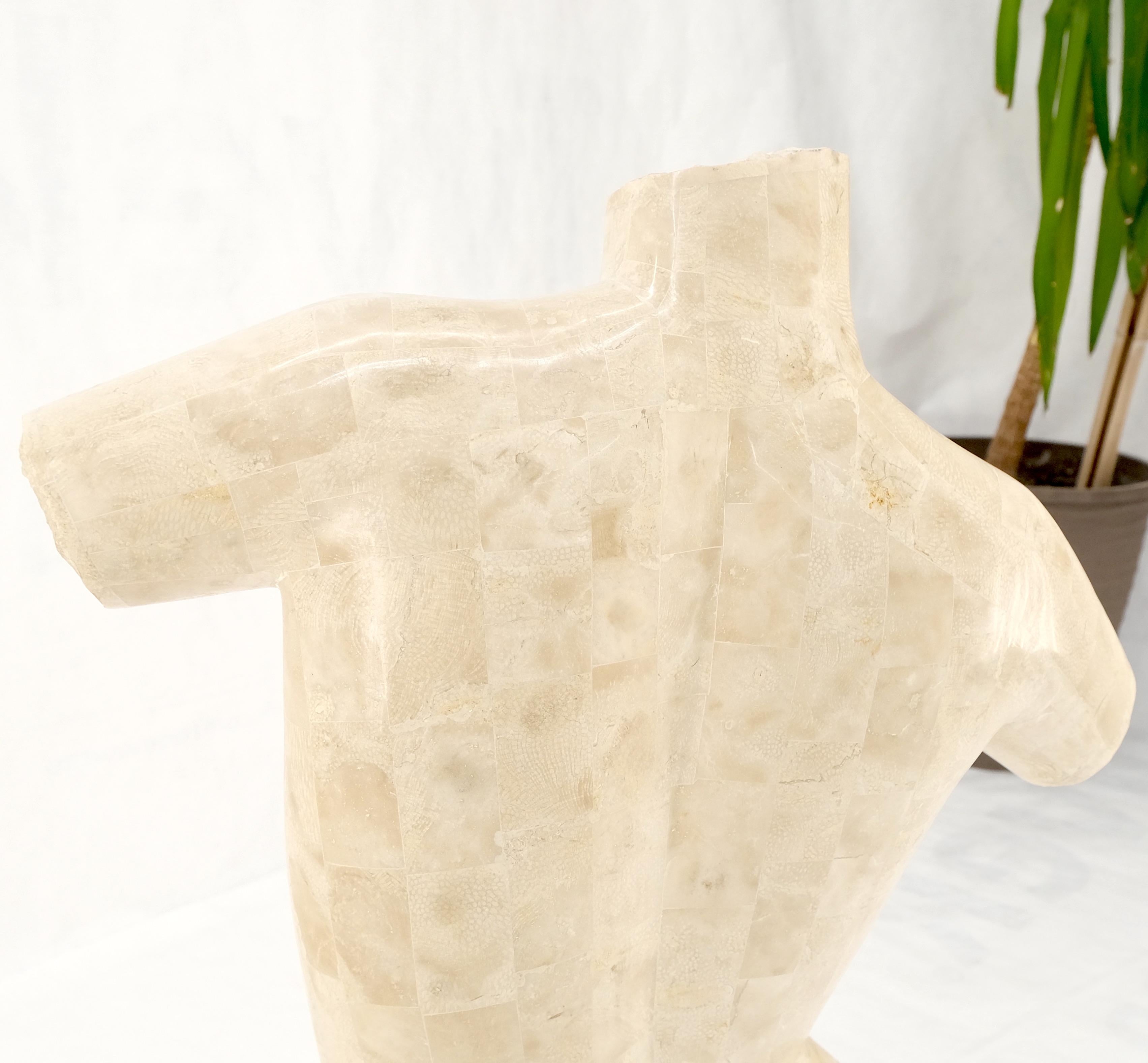 Scultura in pietra tessellata di marmo Travertino di torso femminile nudo menta!
