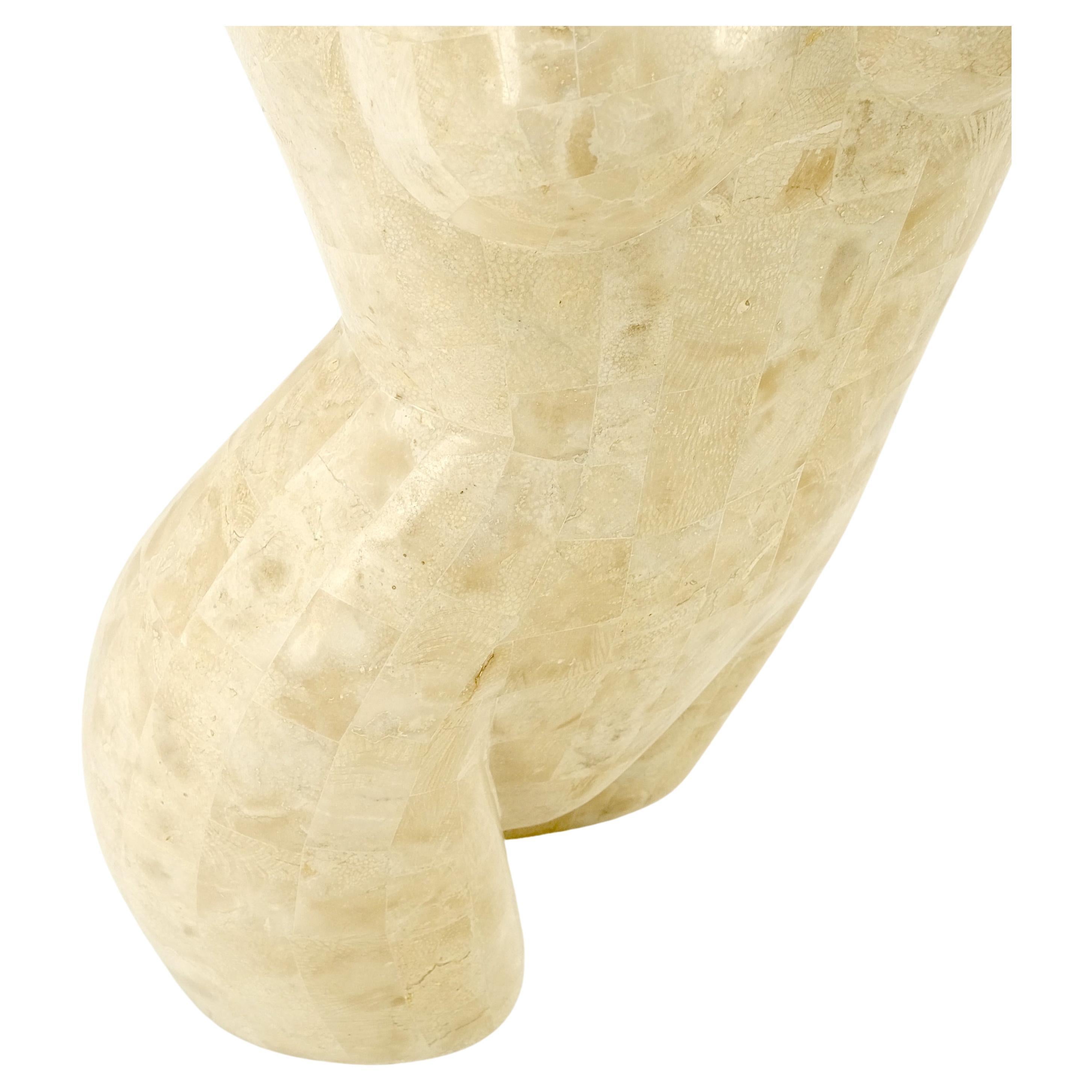 Mid-Century Modern Tessellated Stone Marble Travertine Sculpture of Nude Female Torso Mint! For Sale