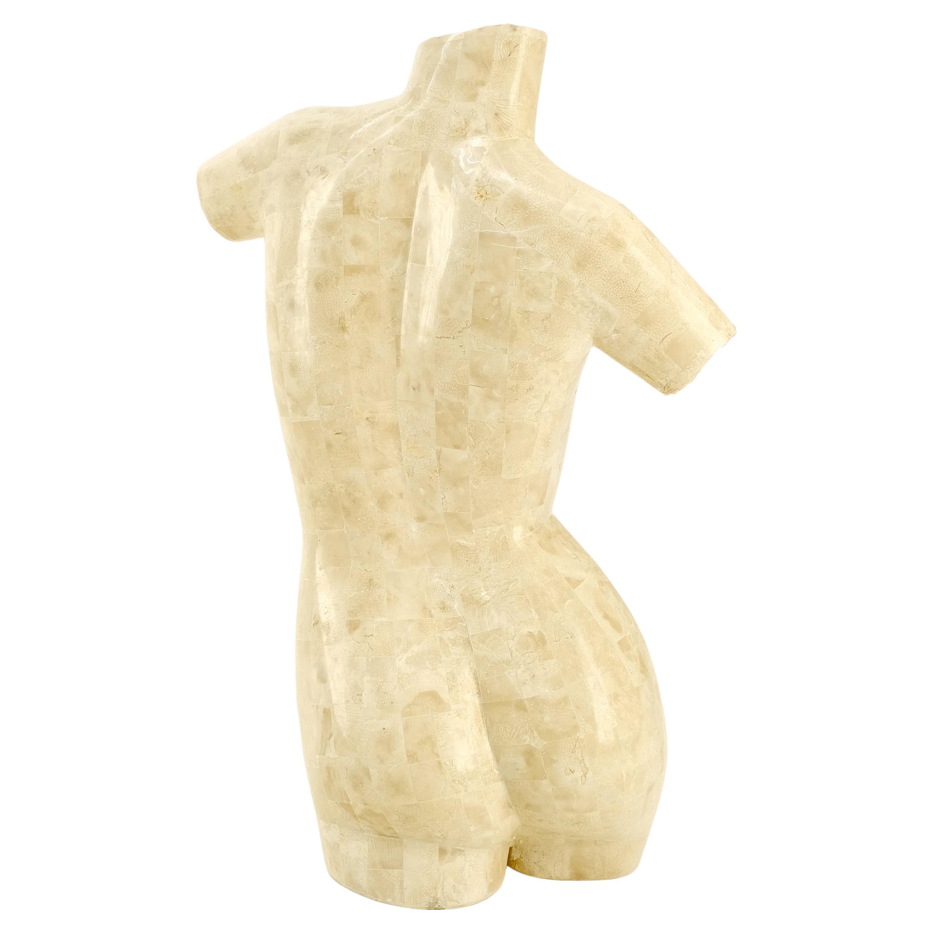 Tessellated Stone Marble Travertine Sculpture of Nude Female Torso Mint! In Good Condition For Sale In Rockaway, NJ