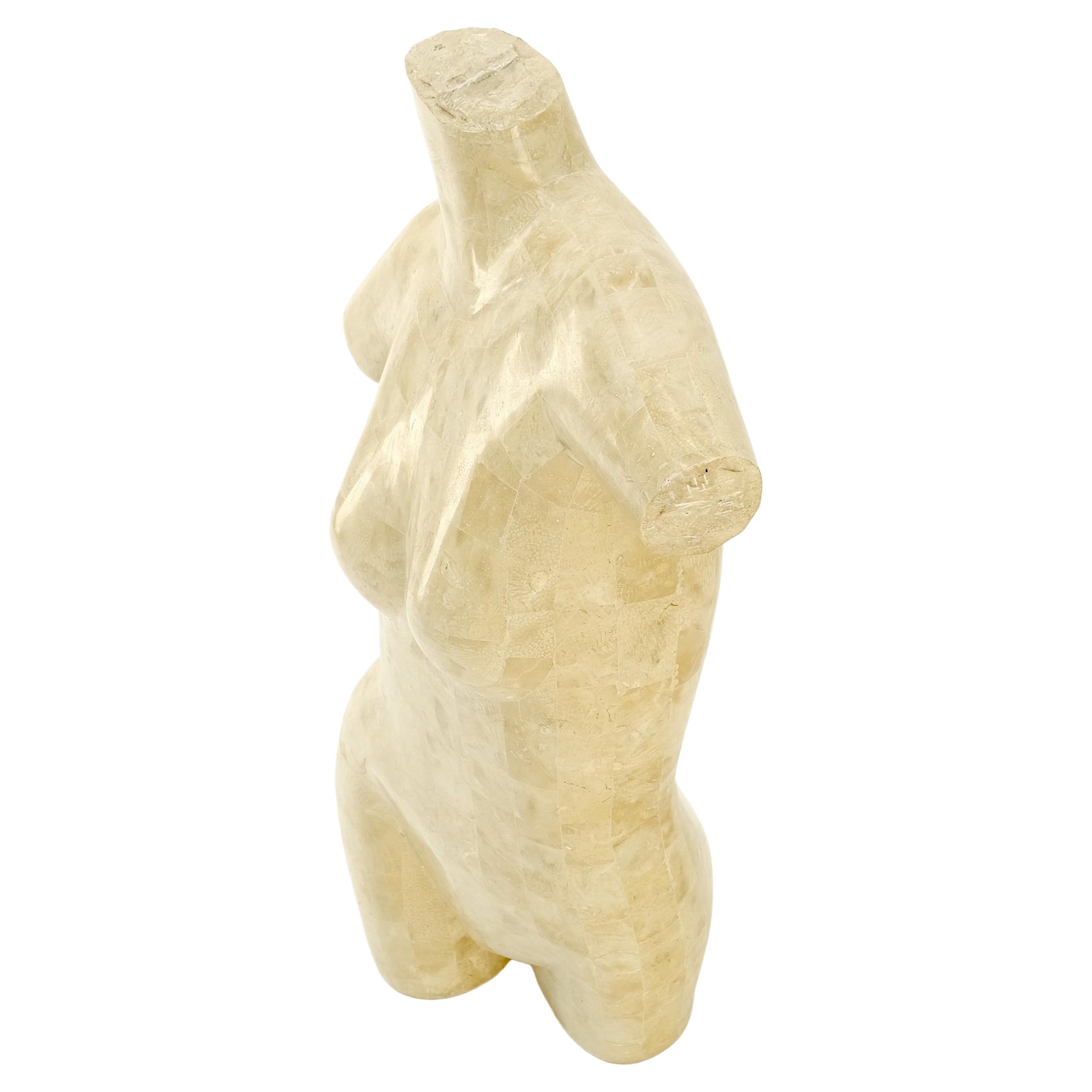 Scultura in pietra tessellata, marmo e travertino con torso femminile nudo, zecca! in vendita 2