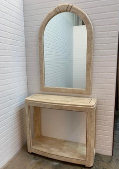 Miroir et console en pierre tessellée
