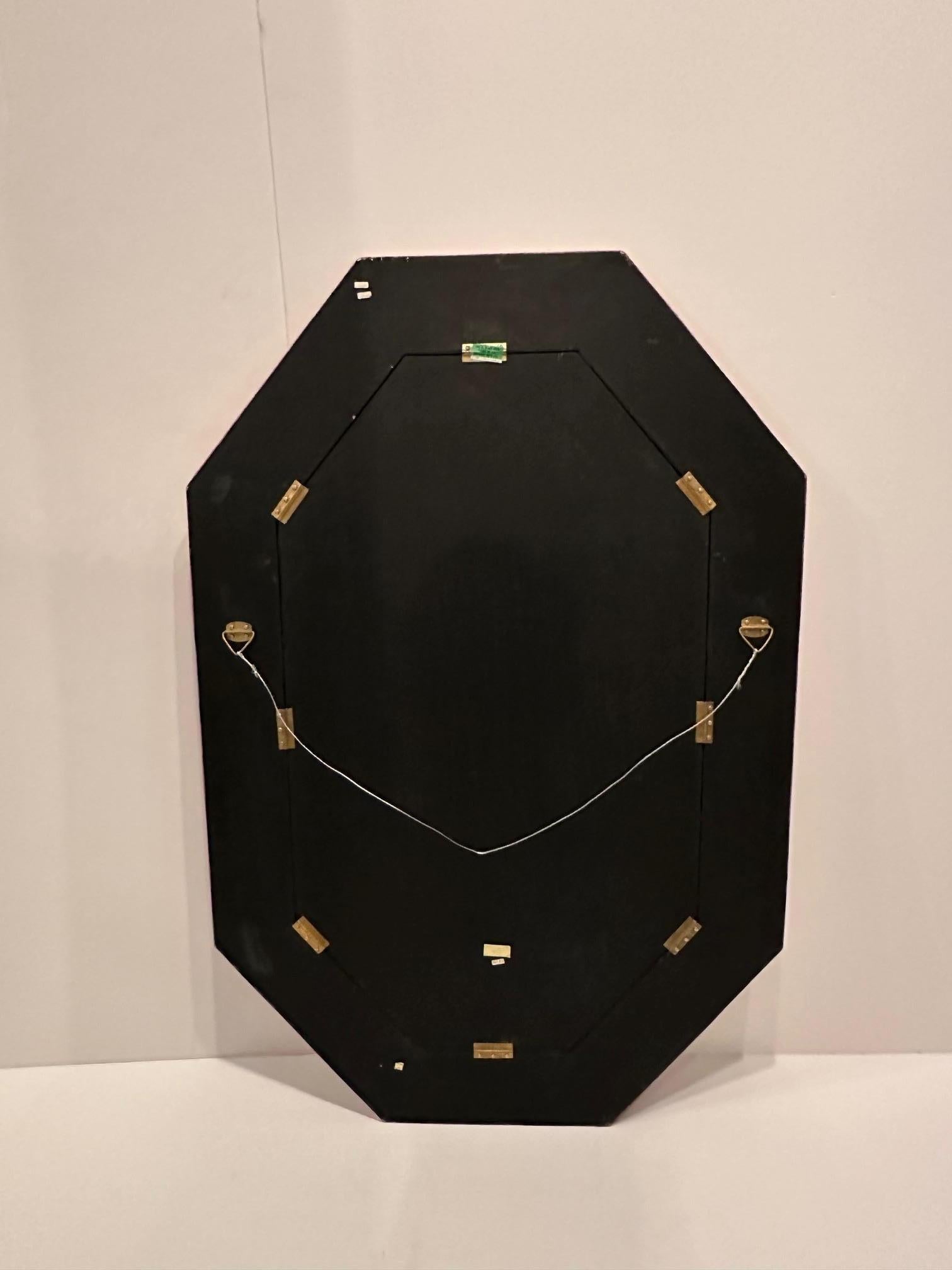 Tessellated Stone Mirror with Brass Inlay 7