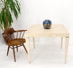 Tessellated Stone & Mirrors Square Mid-Century Modern Dining Game Table