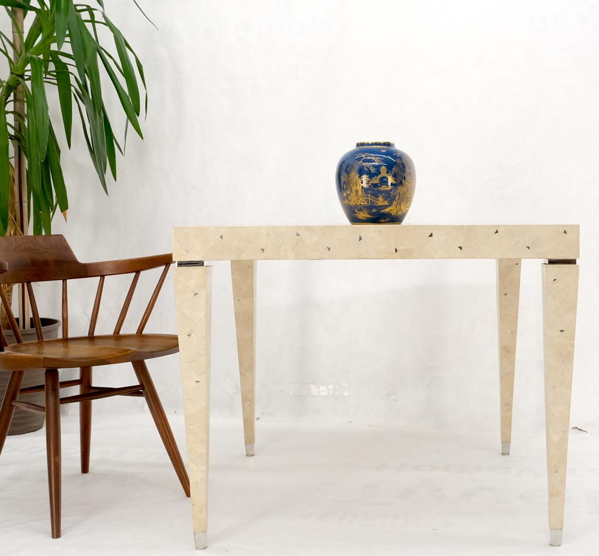 Philippine Tessellated Stone & Mirrors Square Mid-Century Modern Dining Game Table