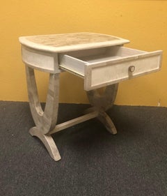 Tessellated Stone Nightstand in the Style of Marquis of Beverly Hills