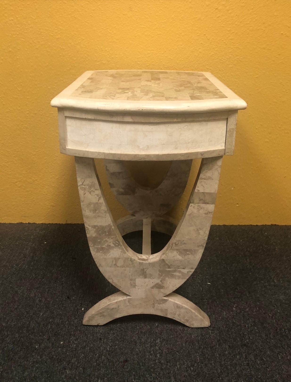 American Tessellated Stone Nightstand in the Style of Marquis of Beverly Hills For Sale