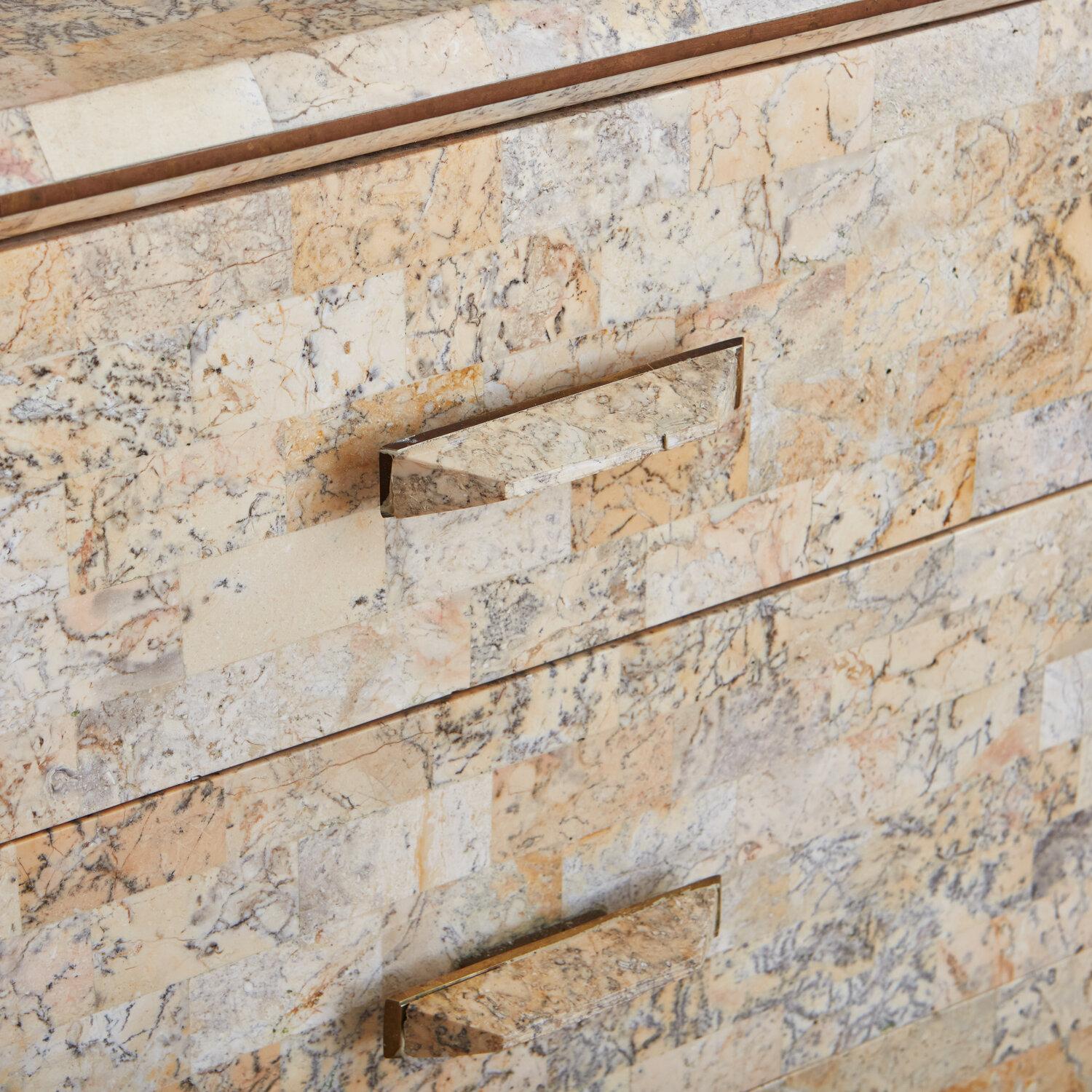Tessellated Stone Night Stands by Maitland Smith 4