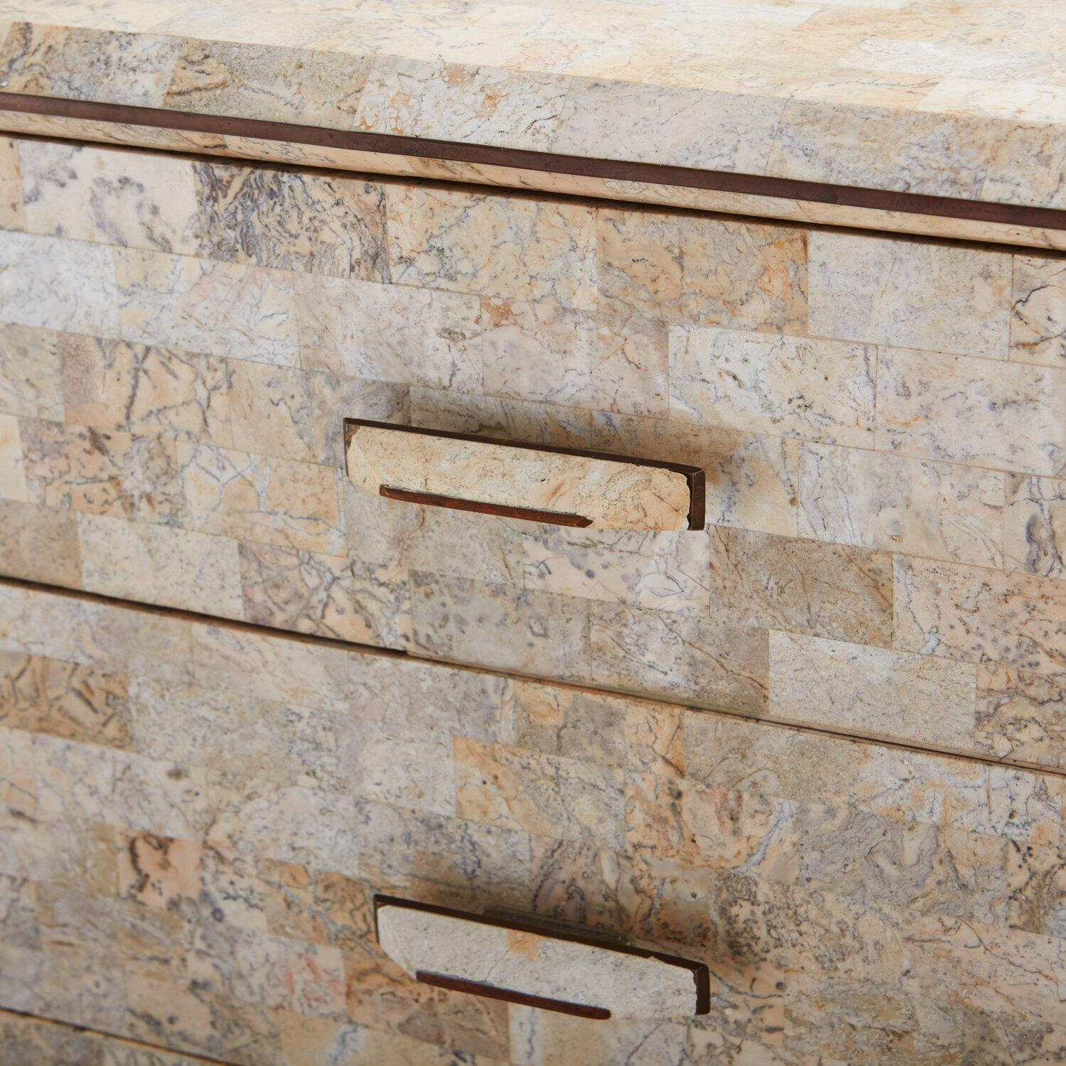 Tessellated Stone Night Stands by Maitland Smith 5
