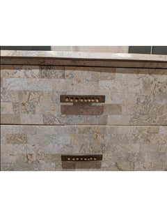 Tessellated Stone Nightstands by Maitland Smith