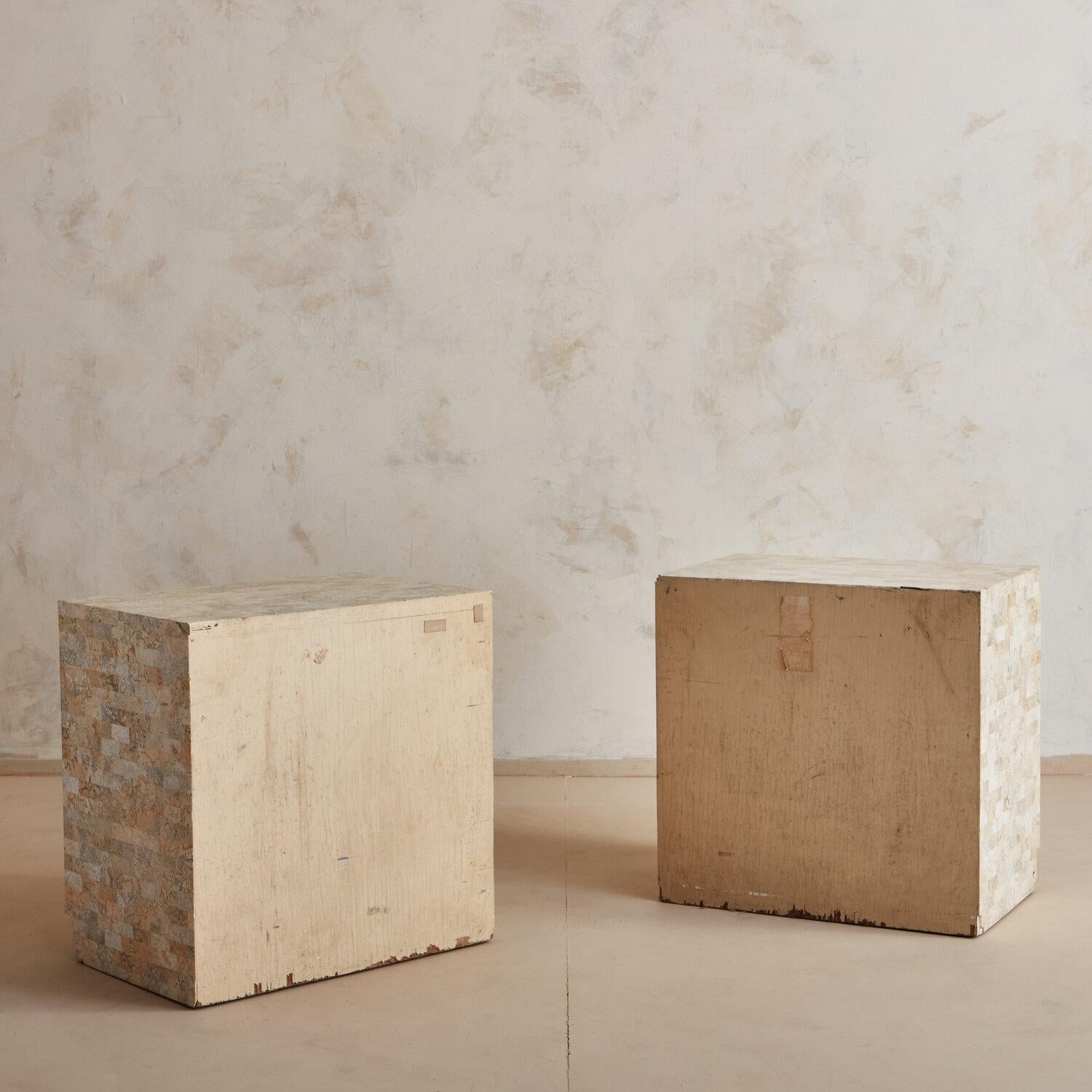 Mid-Century Modern Tessellated Stone Night Stands by Maitland Smith
