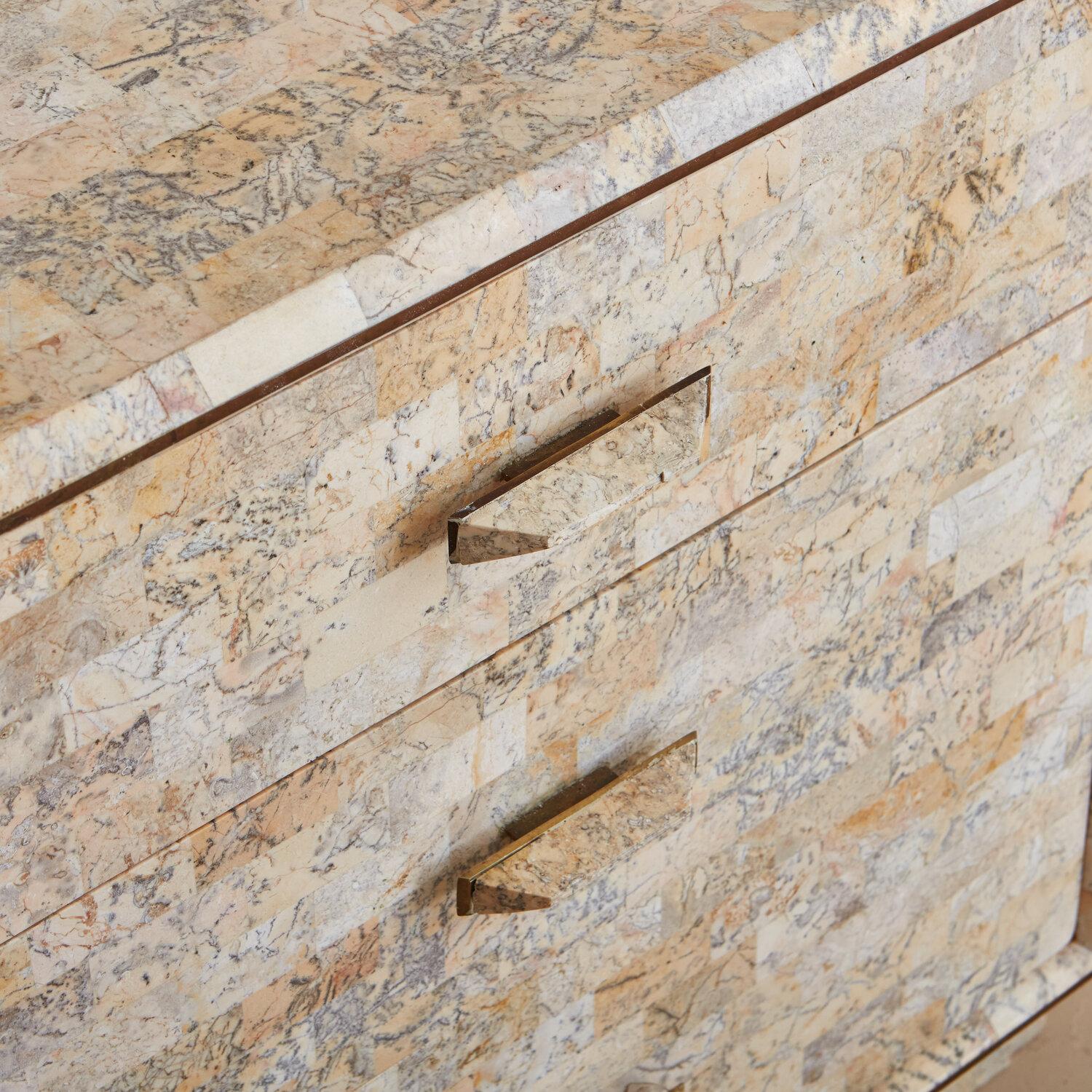 Tessellated Stone Night Stands by Maitland Smith 1