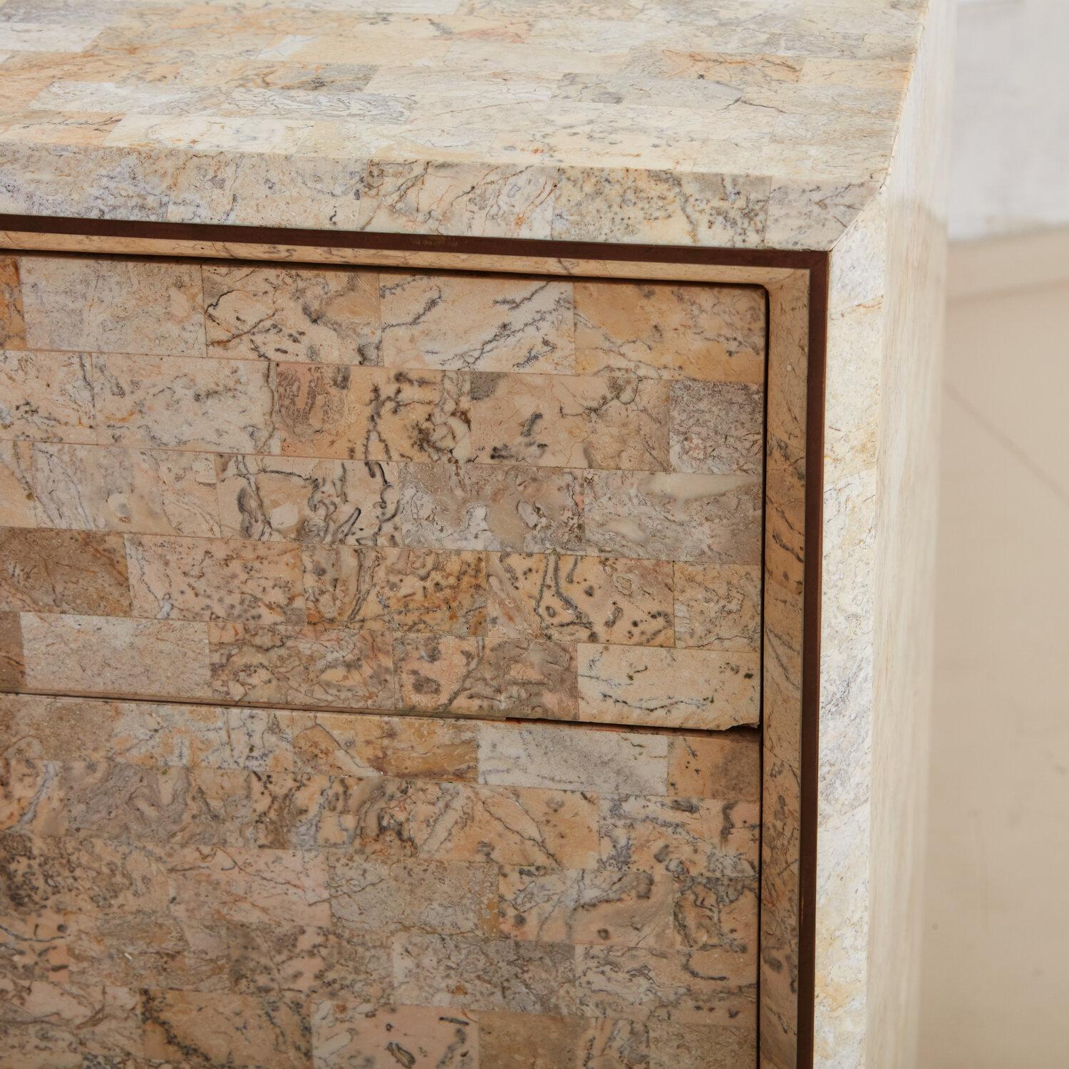 Tessellated Stone Night Stands by Maitland Smith 2