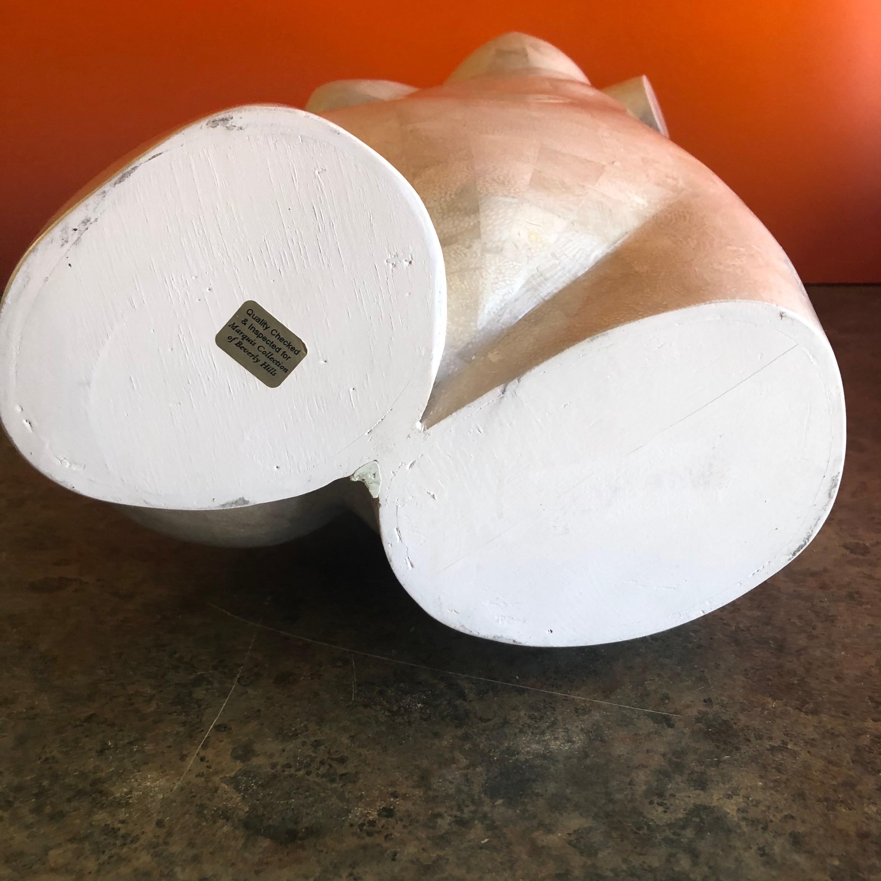 Tessellated Stone Nude Woman Torso Sculpture by Marquis of Beverly Hills In Good Condition In San Diego, CA