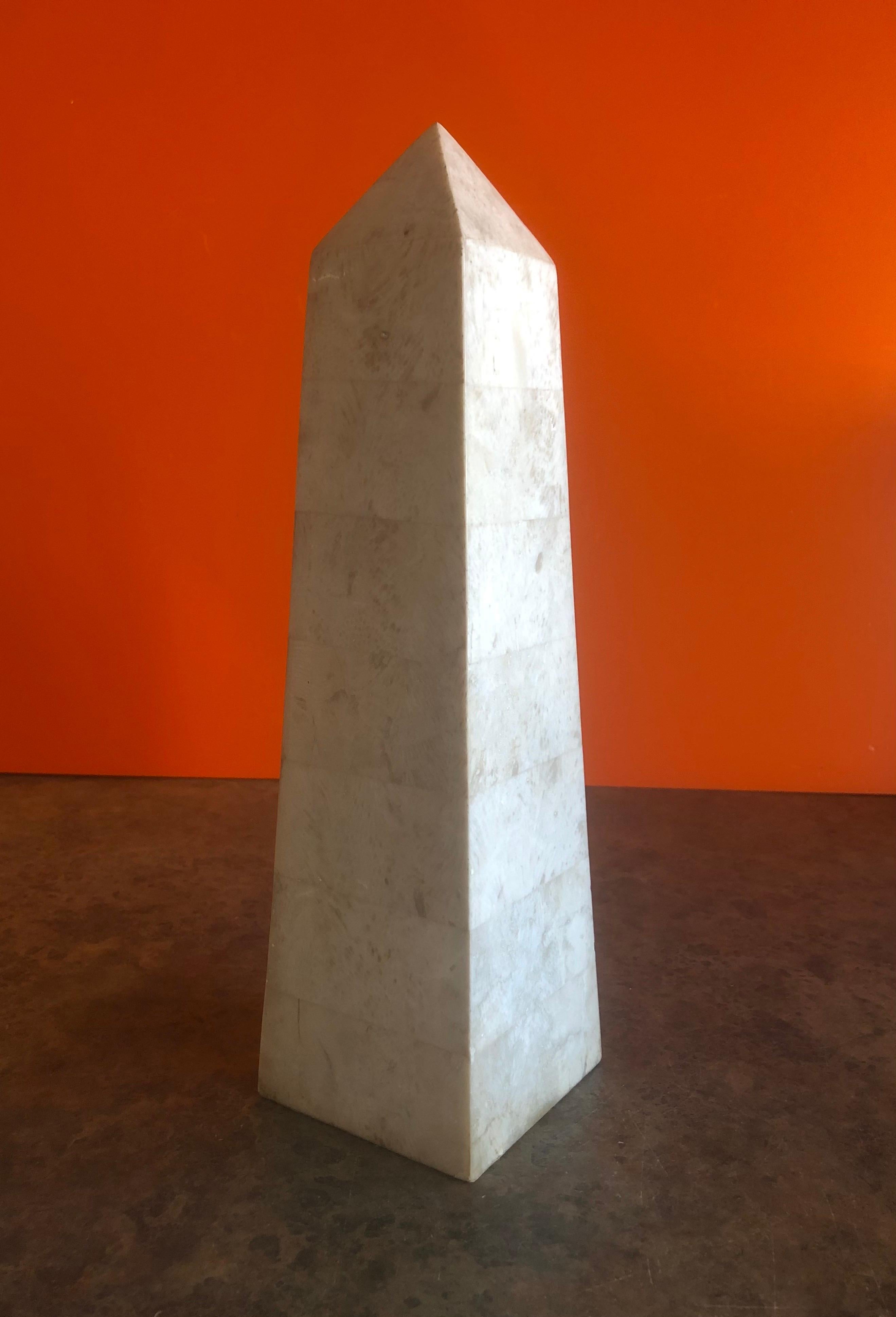 Post-Modern Tessellated Stone Obelisk in the Style of Marquis of Beverly Hills For Sale