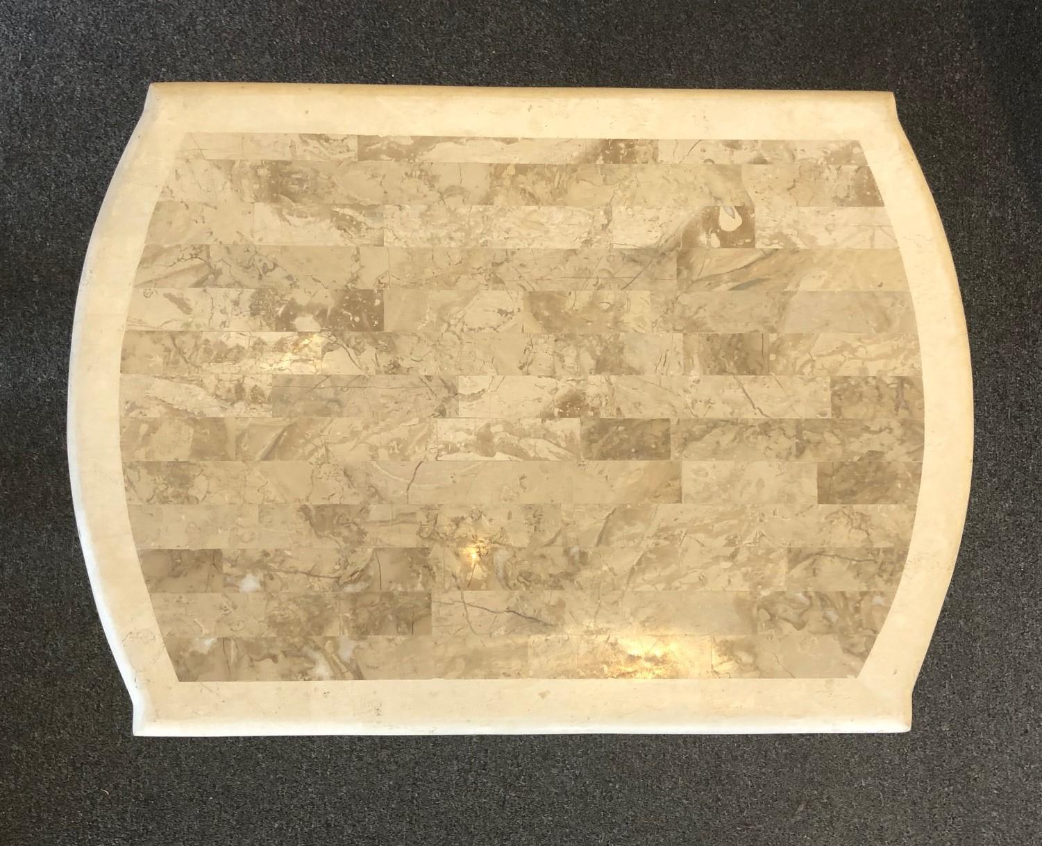 Table d'appoint à un tiroir en pierre tessellée en vente 5
