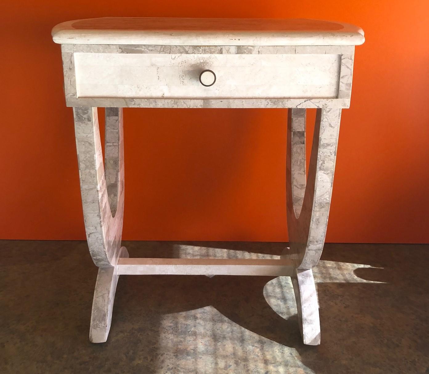 20th Century Tessellated Stone One Drawer Side Table  For Sale