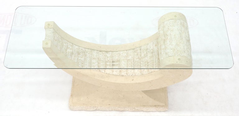 Unknown Tessellated Stone Organic Shape Base Rectangular Sofa Console Table For Sale