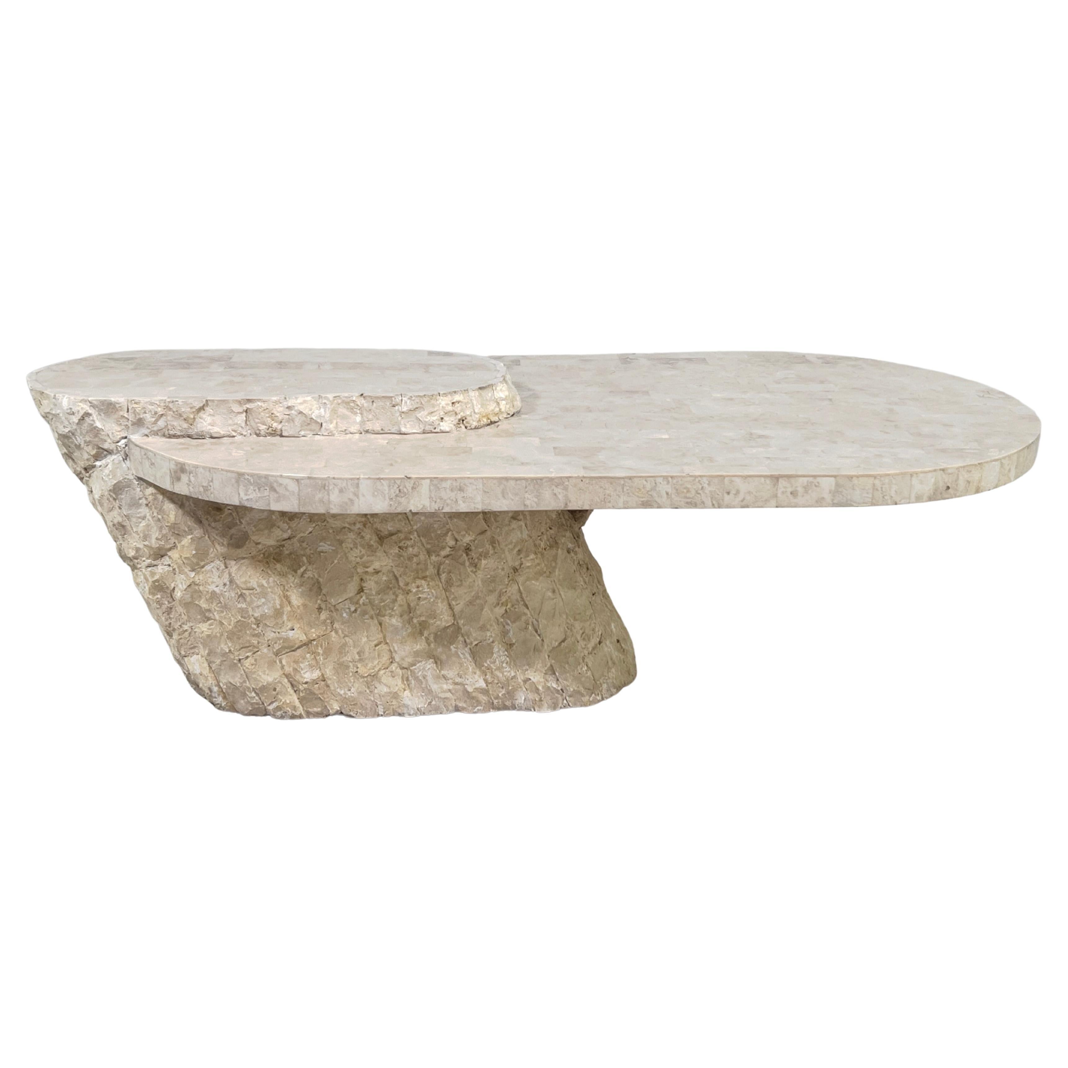 Tessellated Stone Oval Coffee Table