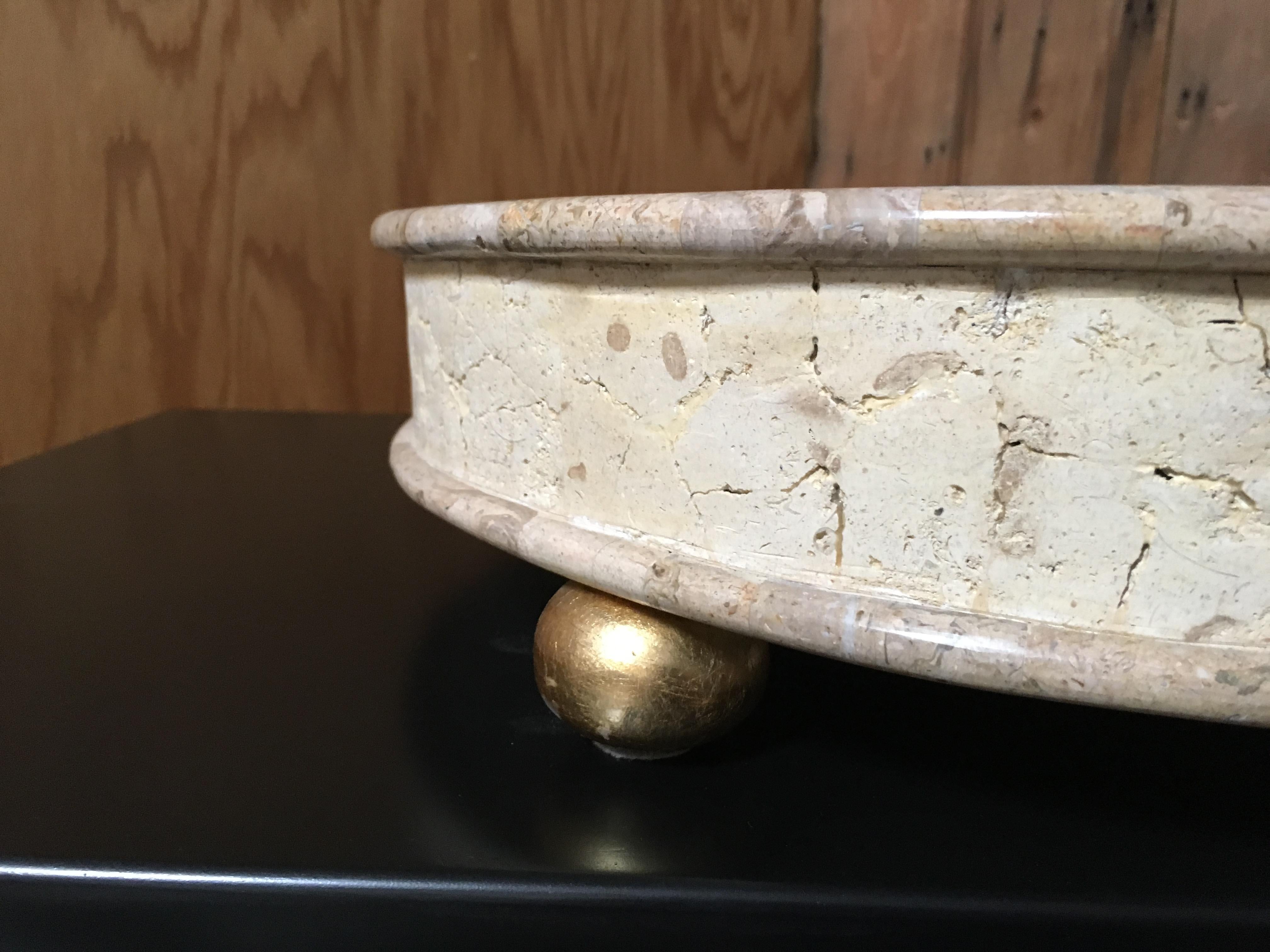 Tessellated Stone Oversized Bowl In Good Condition In Denton, TX