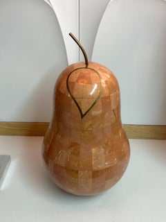 Tessellated Stone Pear Sculpture Bookend