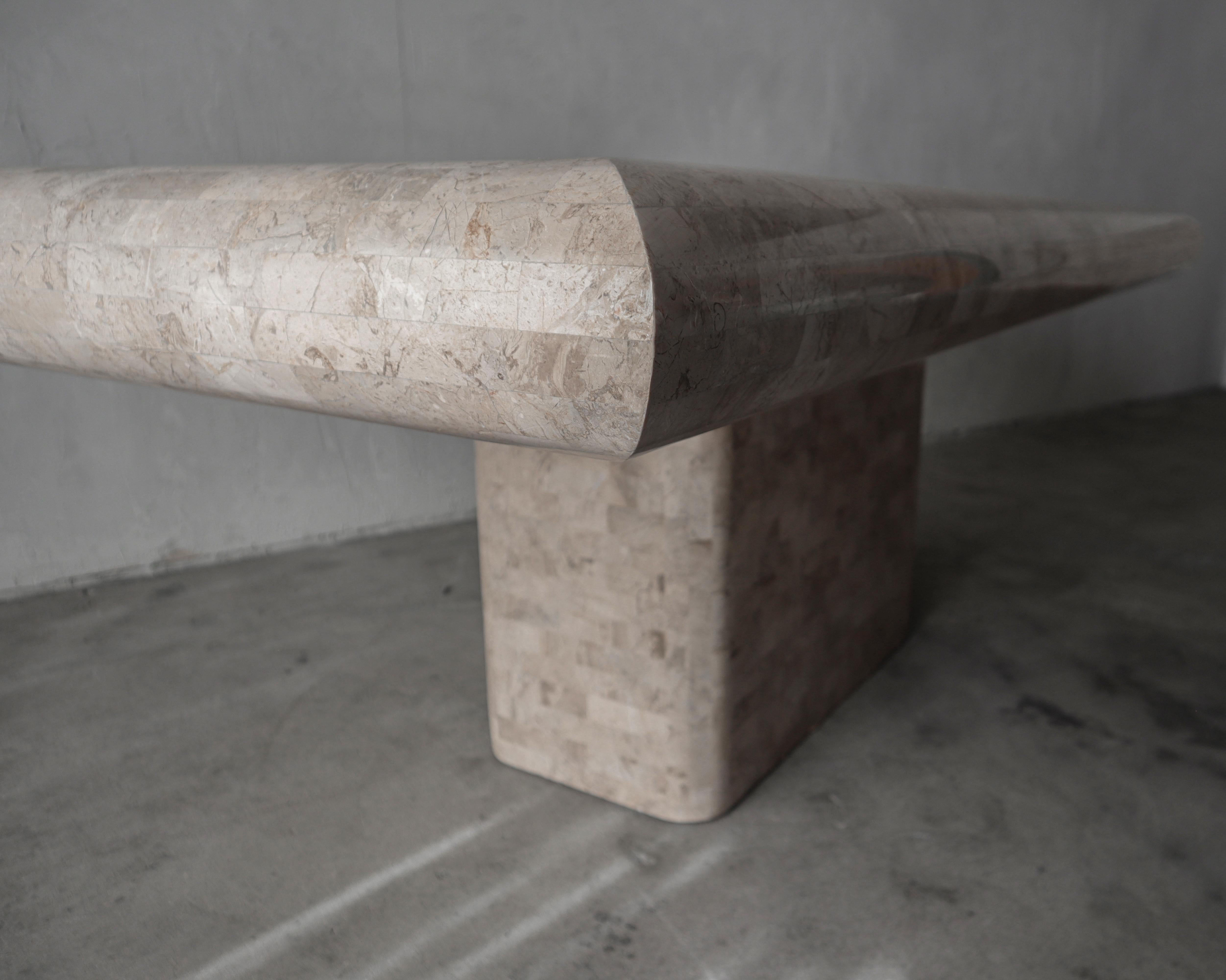 20th Century Tessellated Stone Pedestal Dining Table by Maitland Smith For Sale