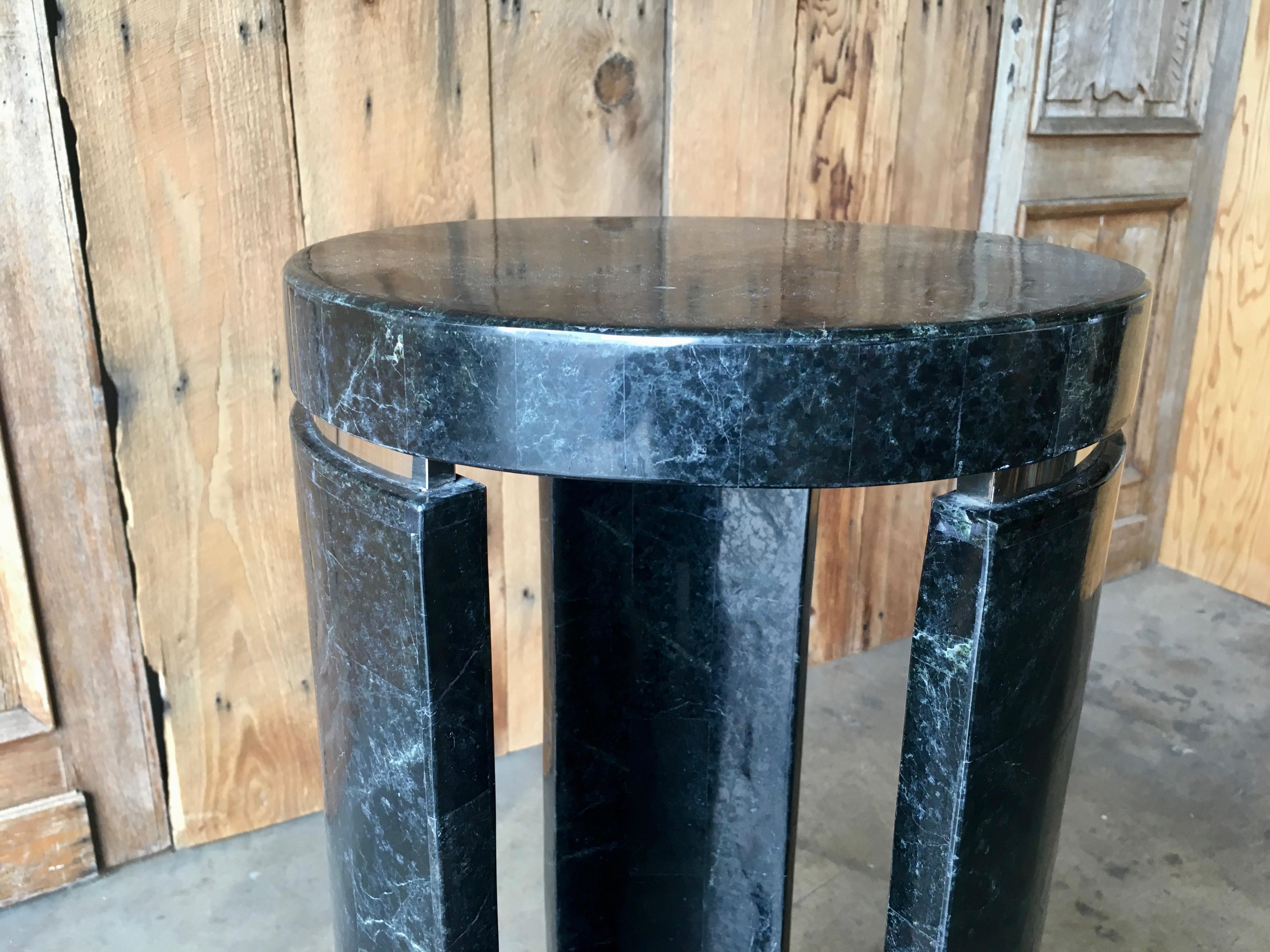 Tessellated Stone Pedestal In Good Condition In Denton, TX