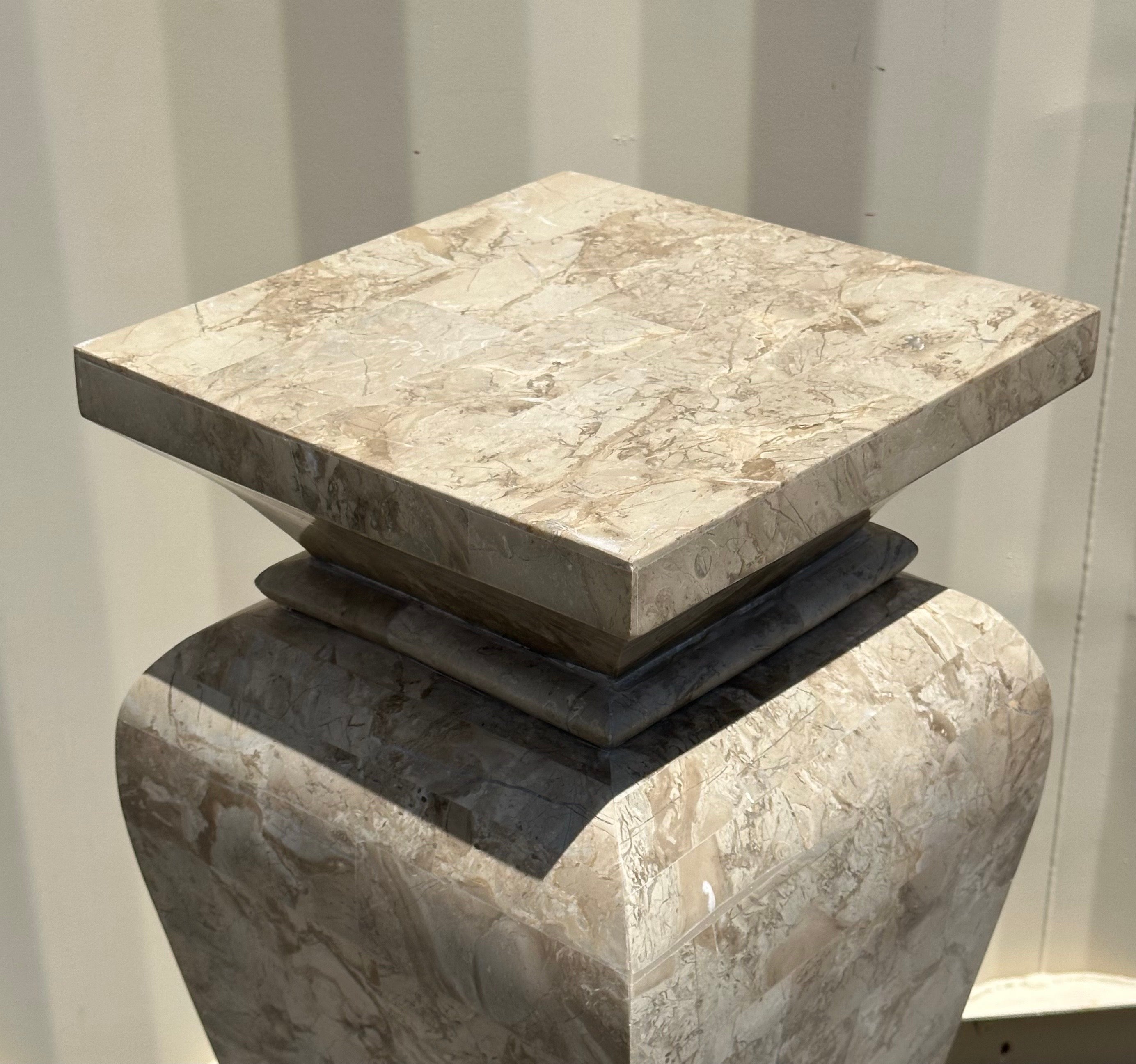 Tessellated Stone Pedestal in the Style of Maitland Smith For Sale 6