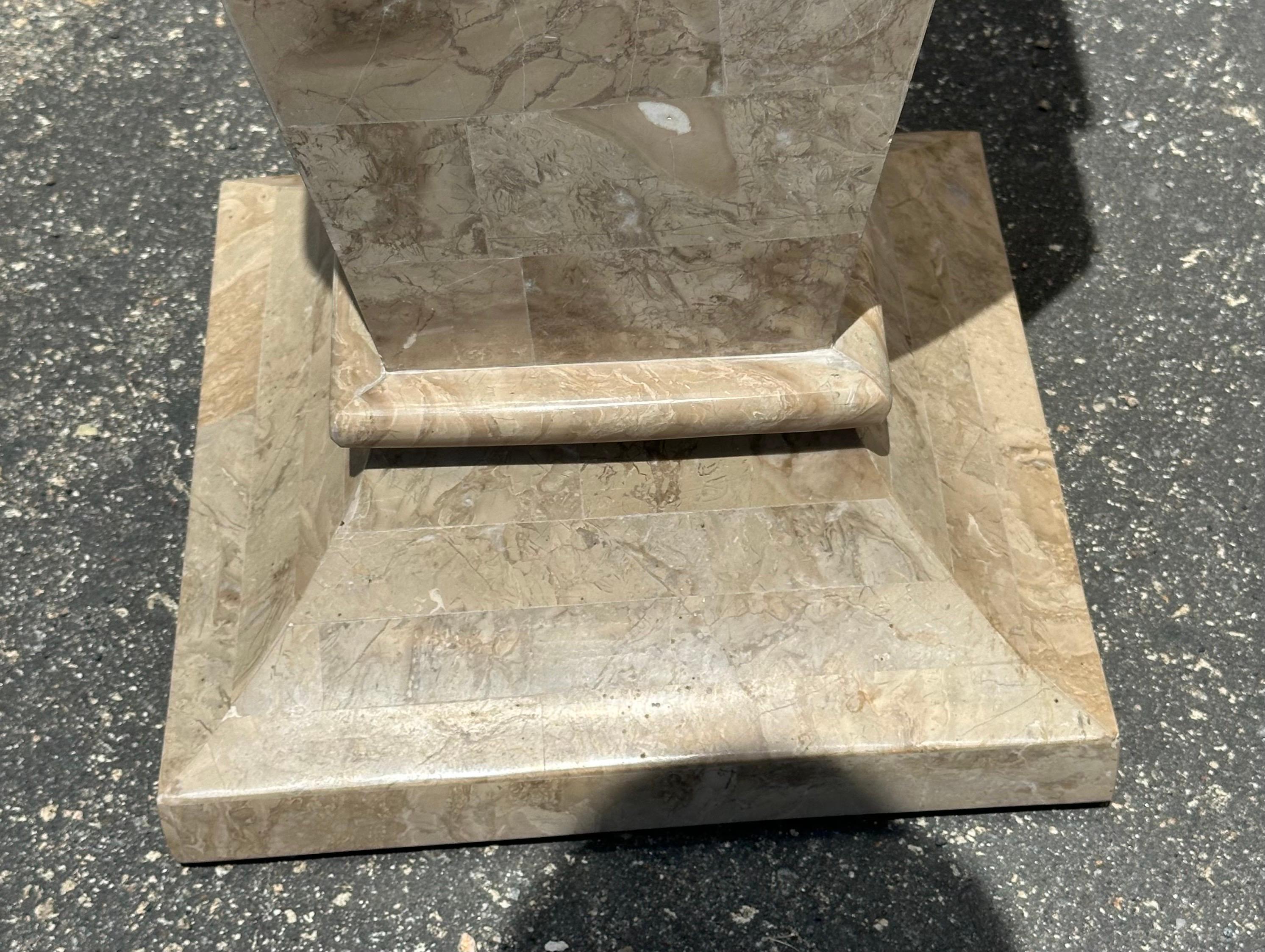Tessellated Stone Pedestal in the Style of Maitland Smith For Sale 9