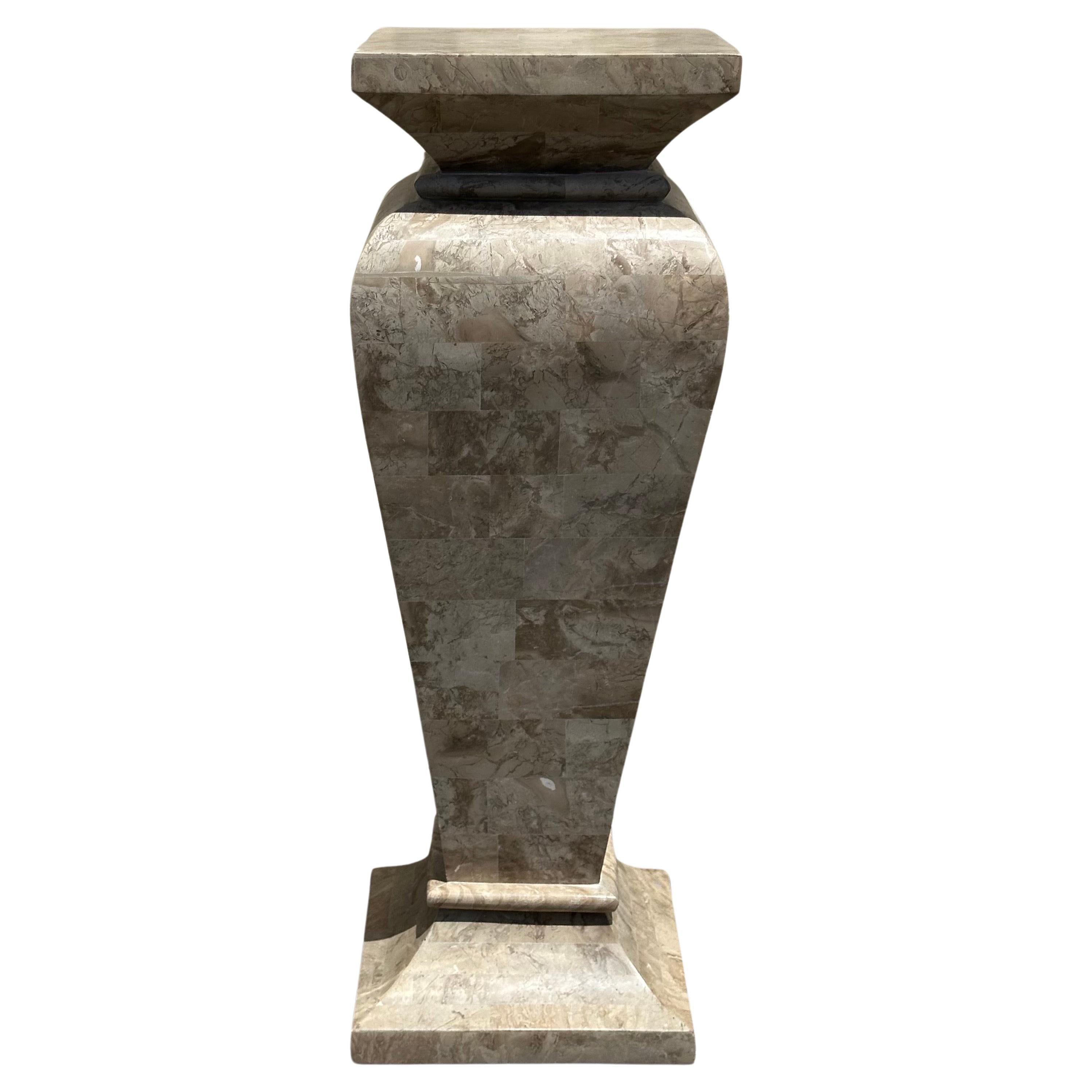 Tessellated Stone Pedestal in the Style of Maitland Smith For Sale 10