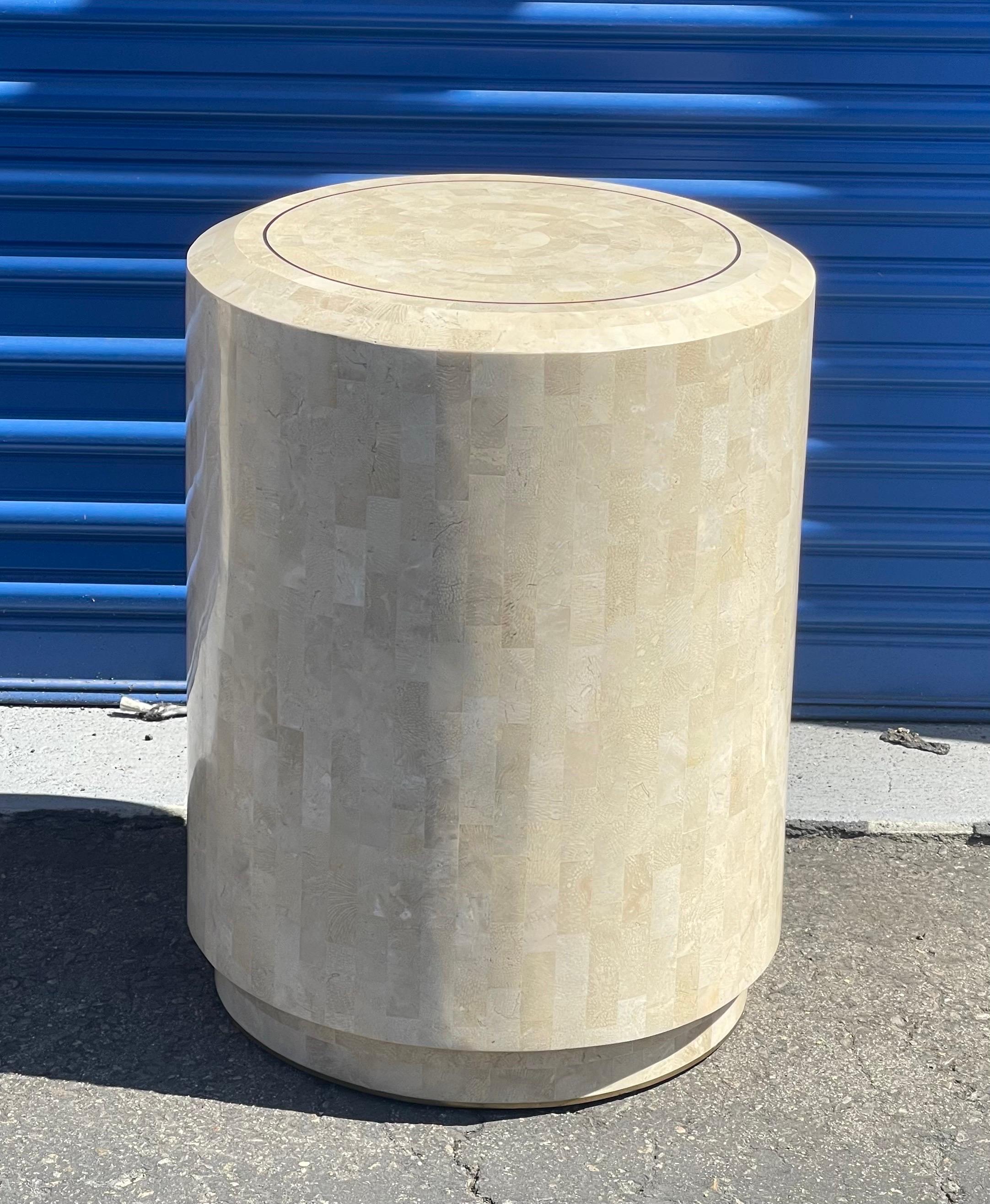 stone pedestal side table