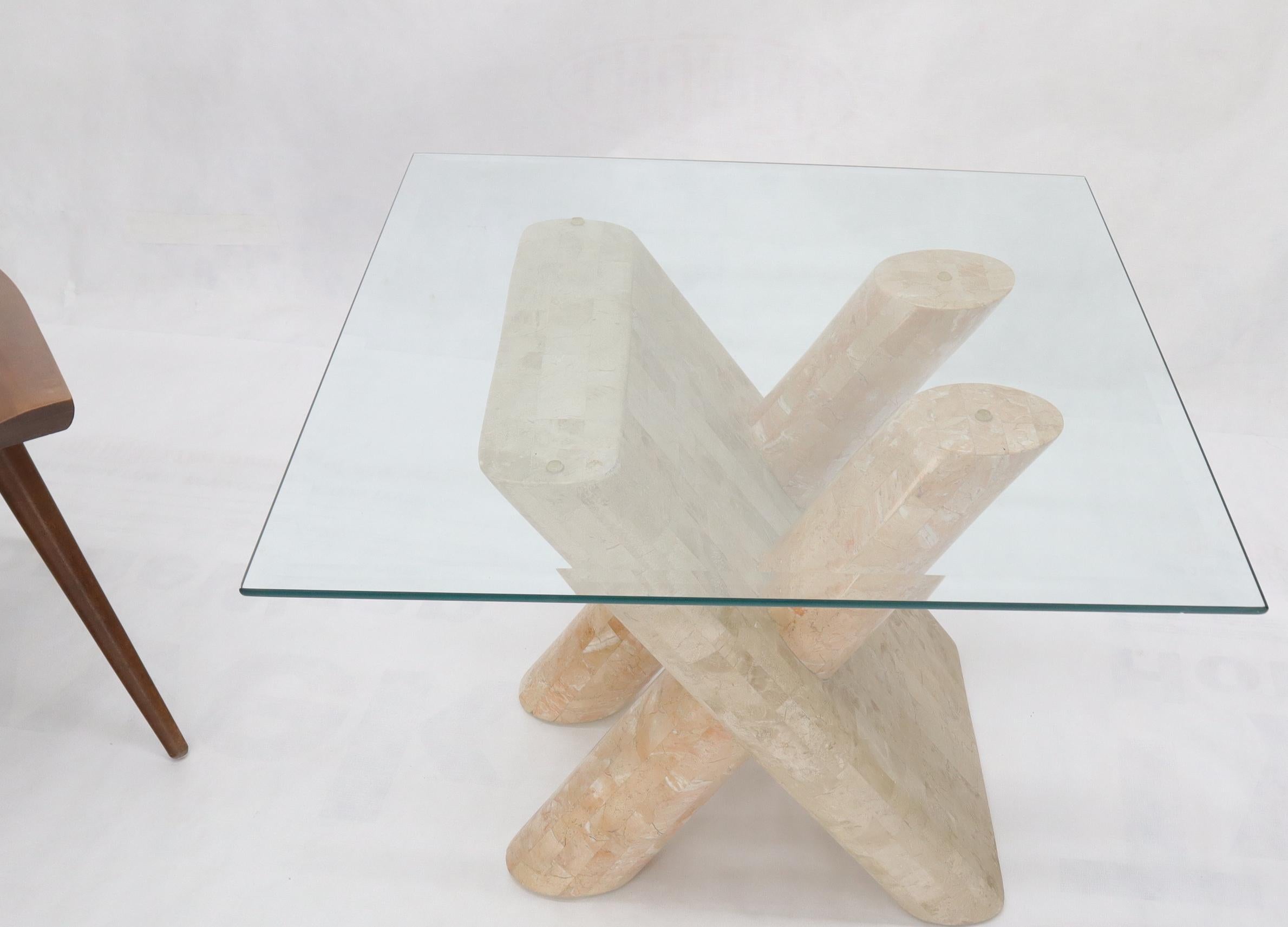 stone end table with glass top