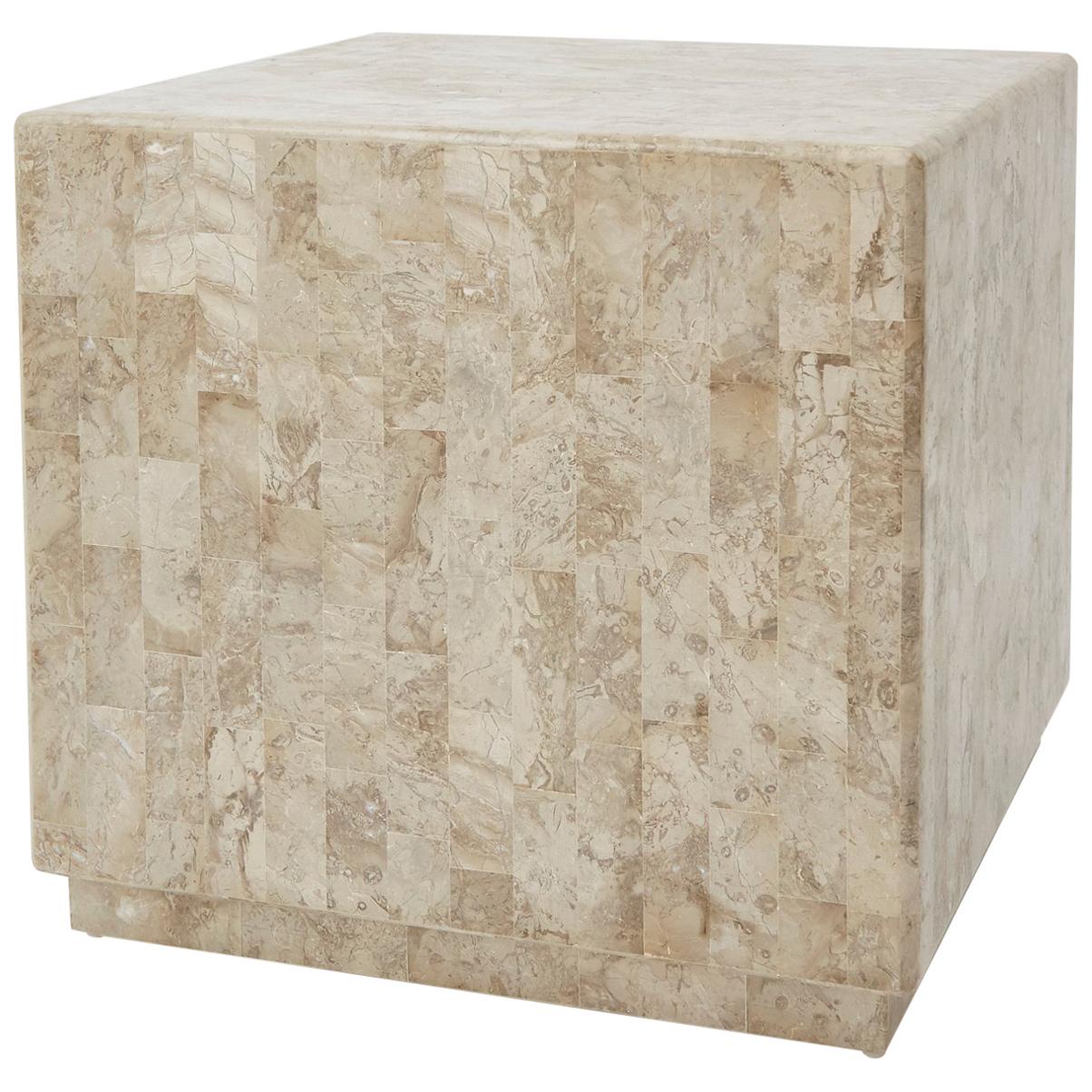 Tessellated Stone "Searfoss" Square Side Table, 1990s For Sale